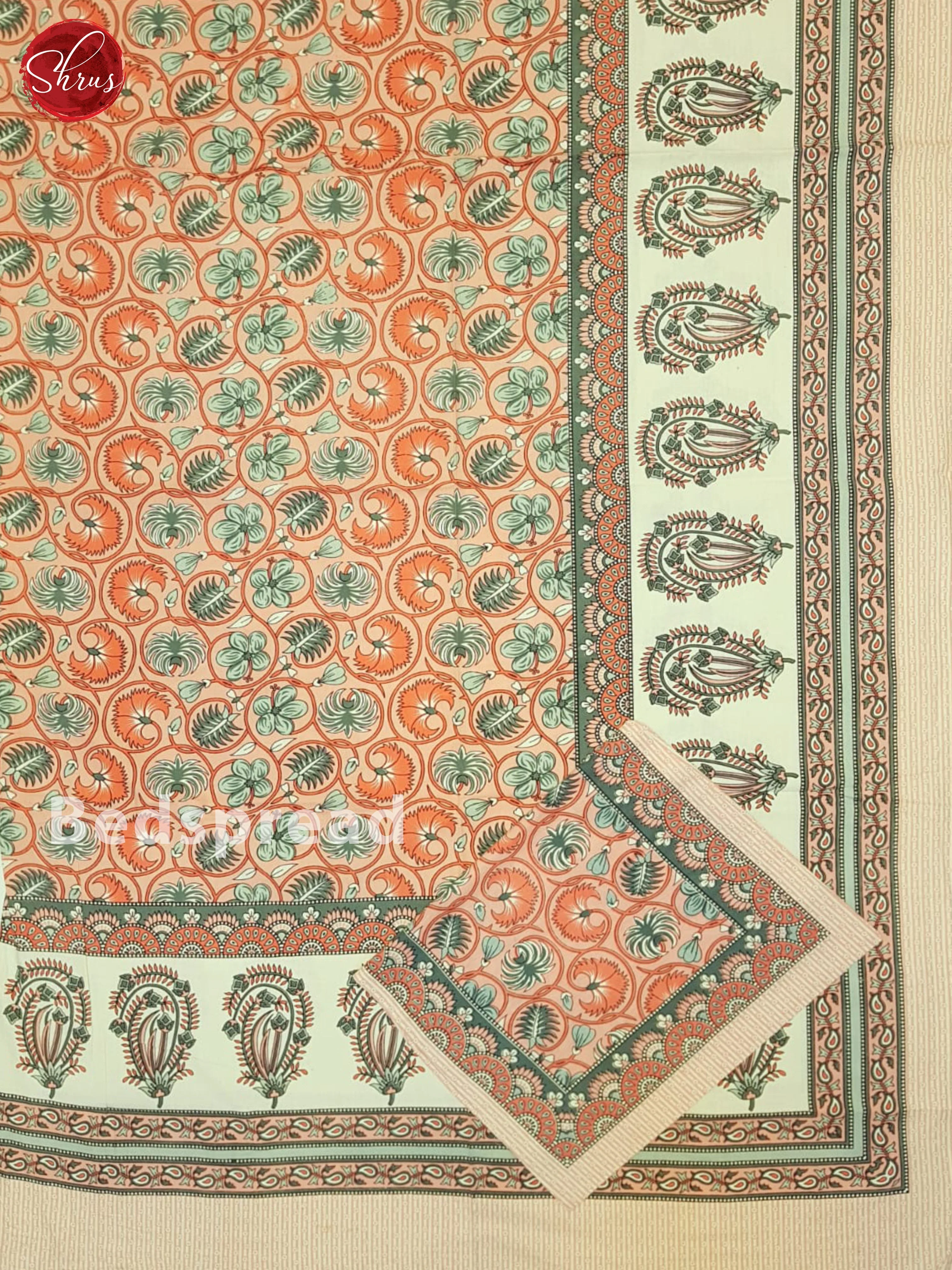 Pink And Cream- Jaipur Block Printed Double Bed Spread - Image 2