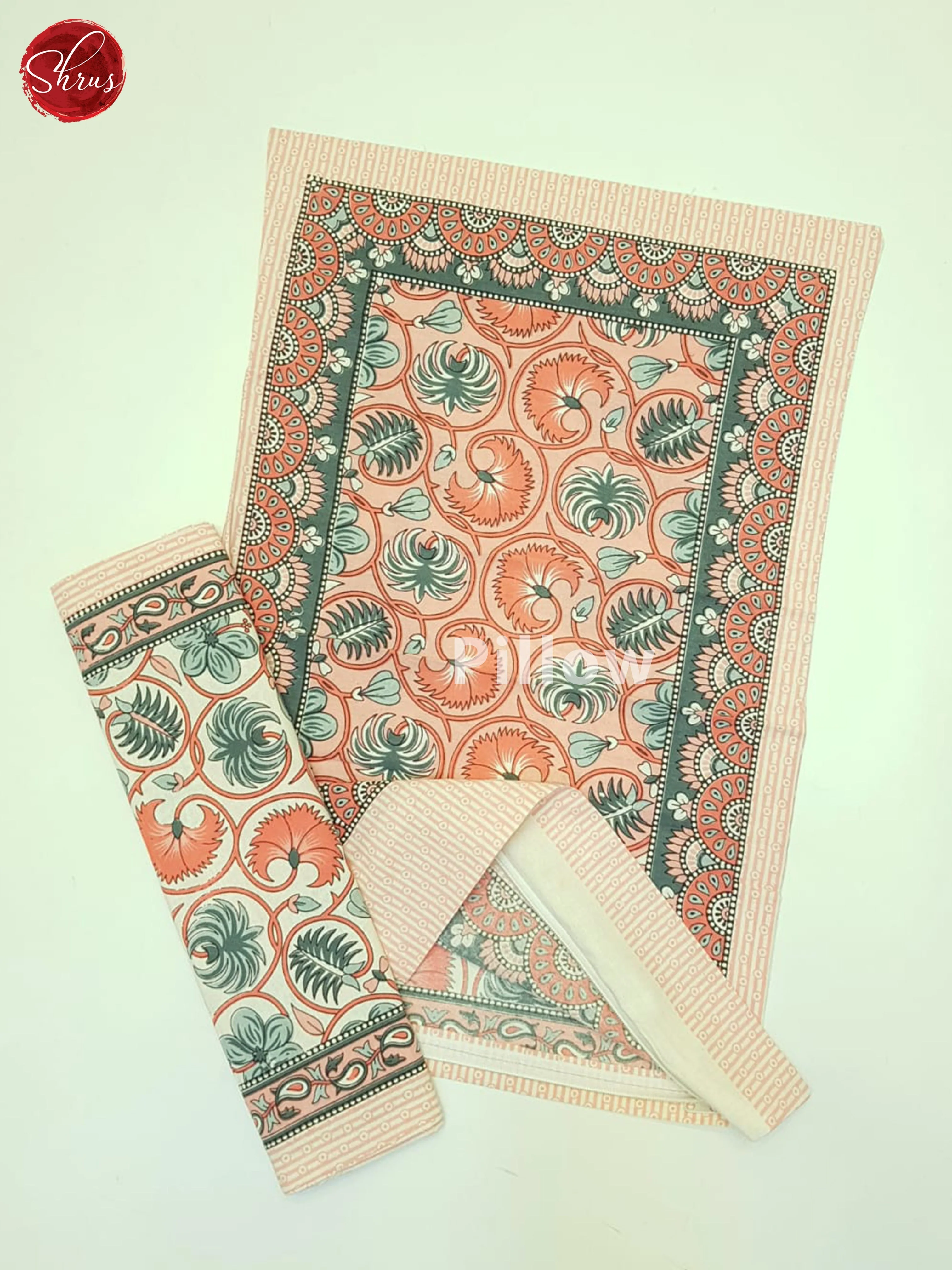 Pink And Cream- Jaipur Block Printed Double Bed Spread - Image 3