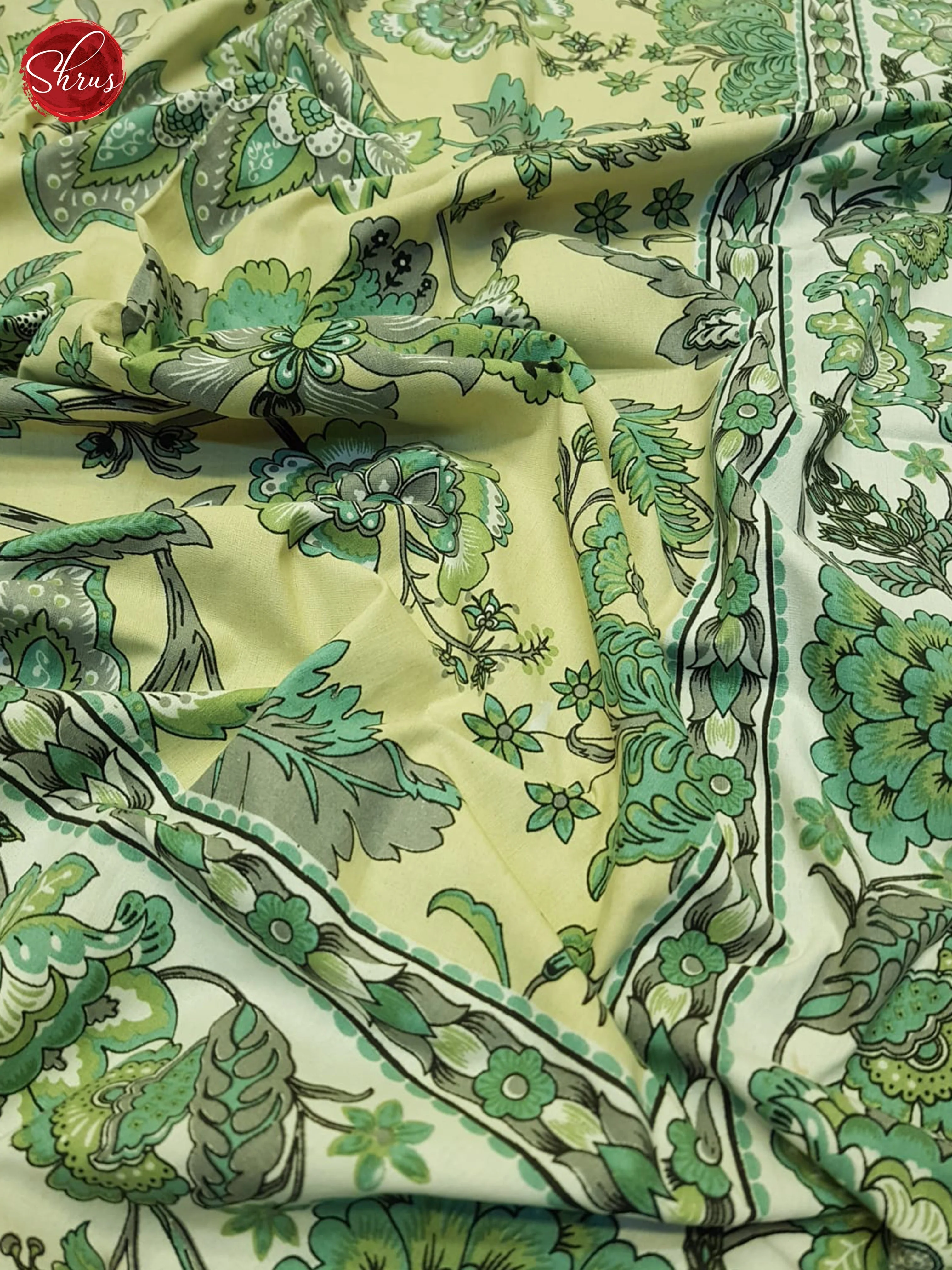 Beige And Green- Jaipur Block Printed Double Bed Spread