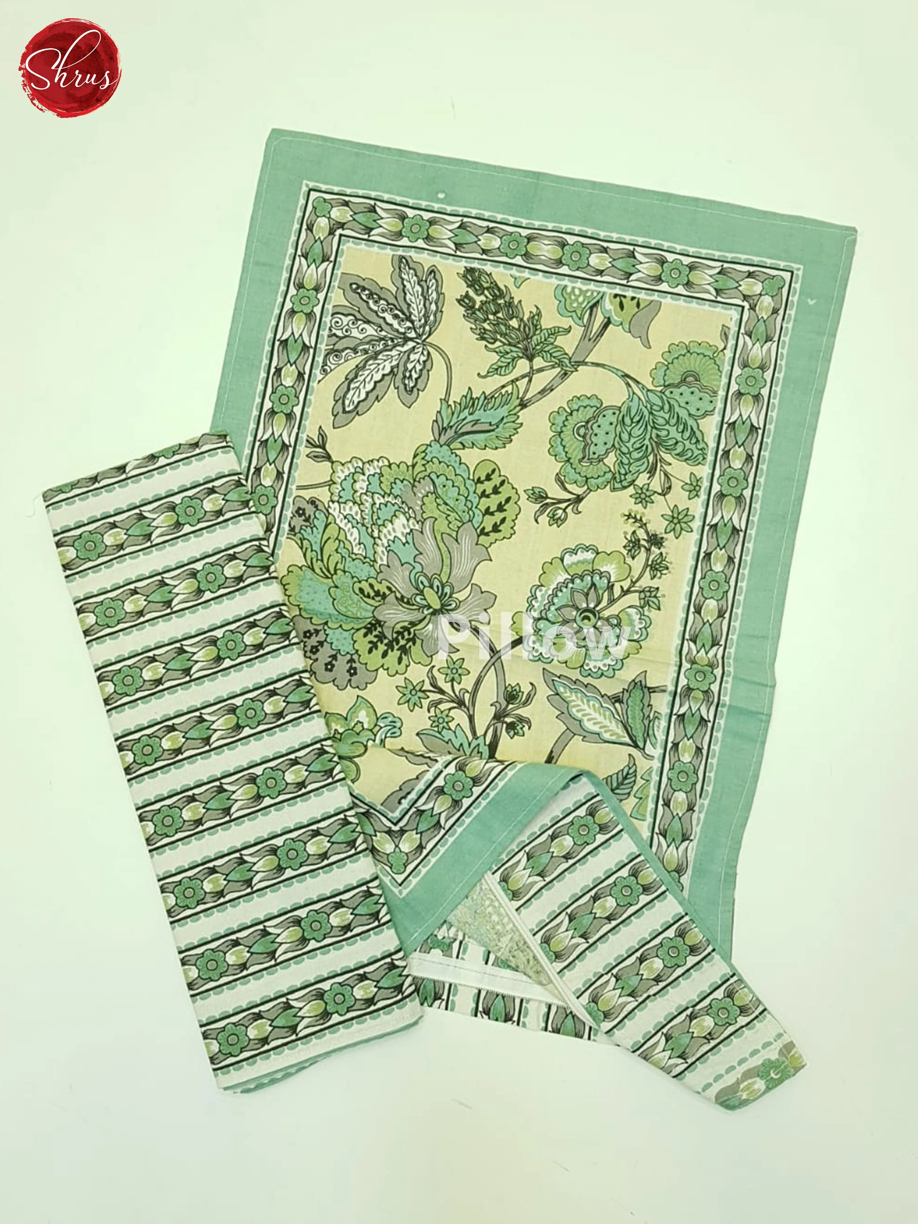 Beige And Green- Jaipur Block Printed Double Bed Spread - Image 3