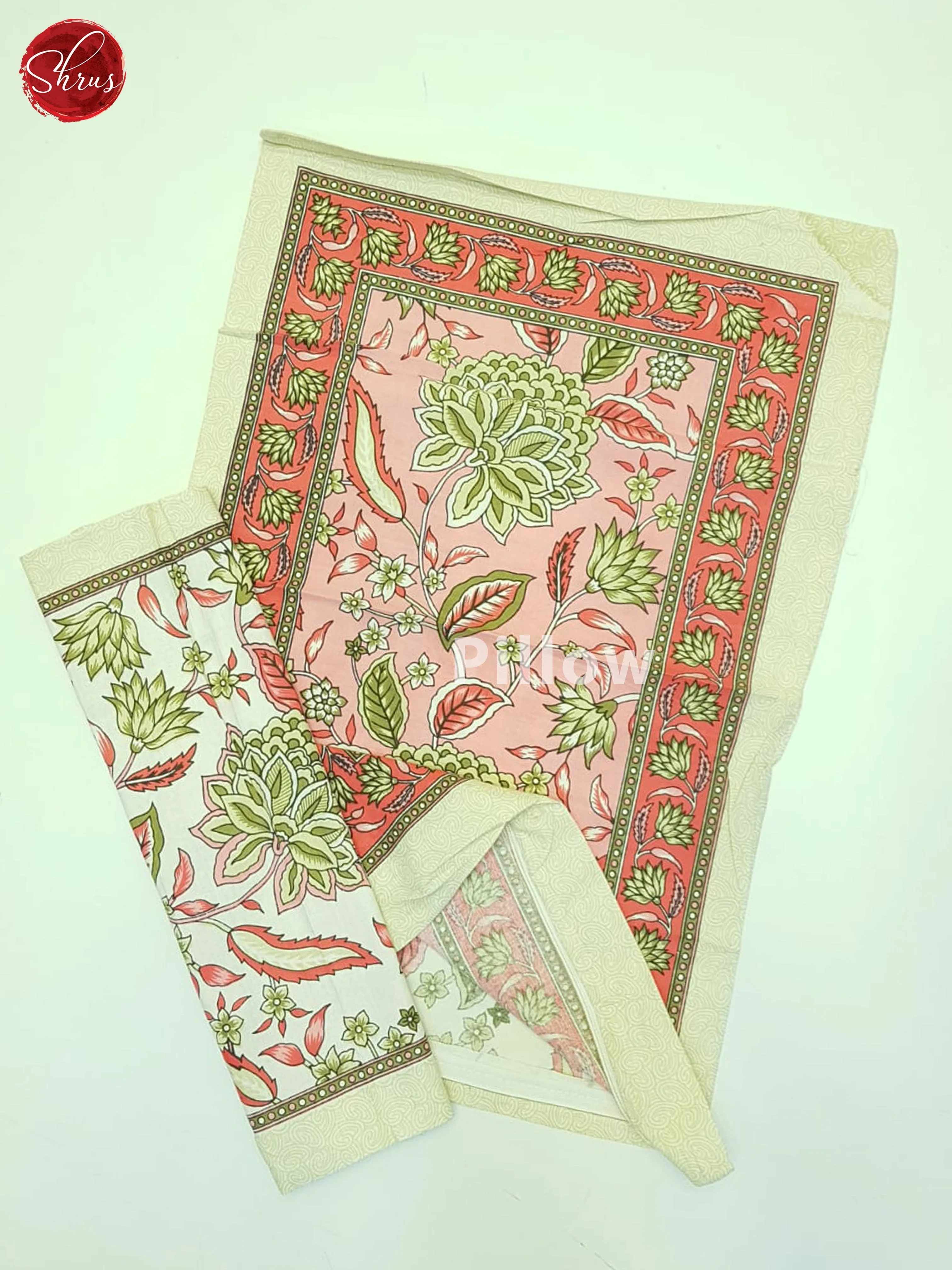 Pink And Cream- Jaipuri Block printed Bedspread - Image 3