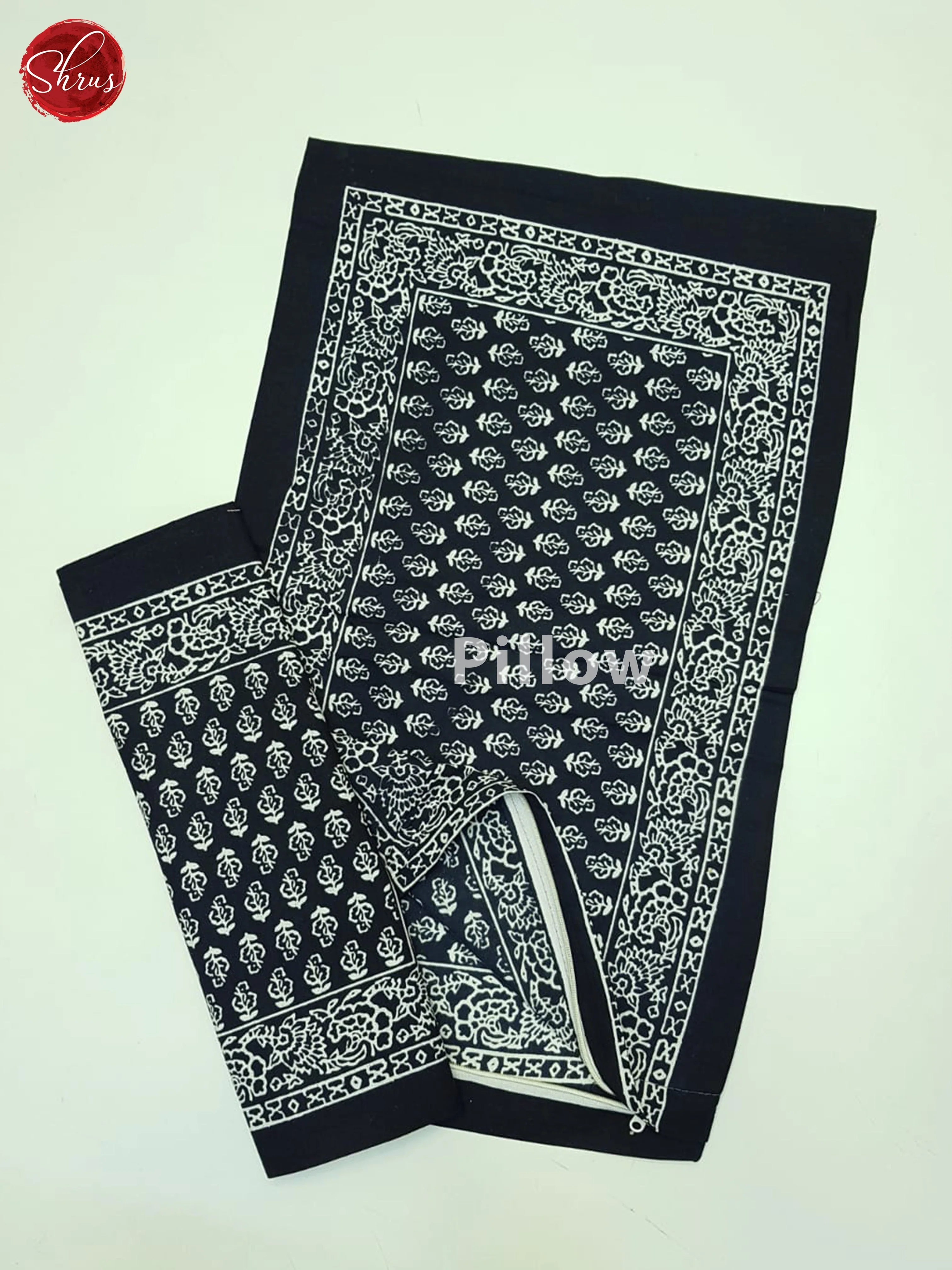 Black- Jaipuri Block Printed Cotton Double Bed Spread - Image 3