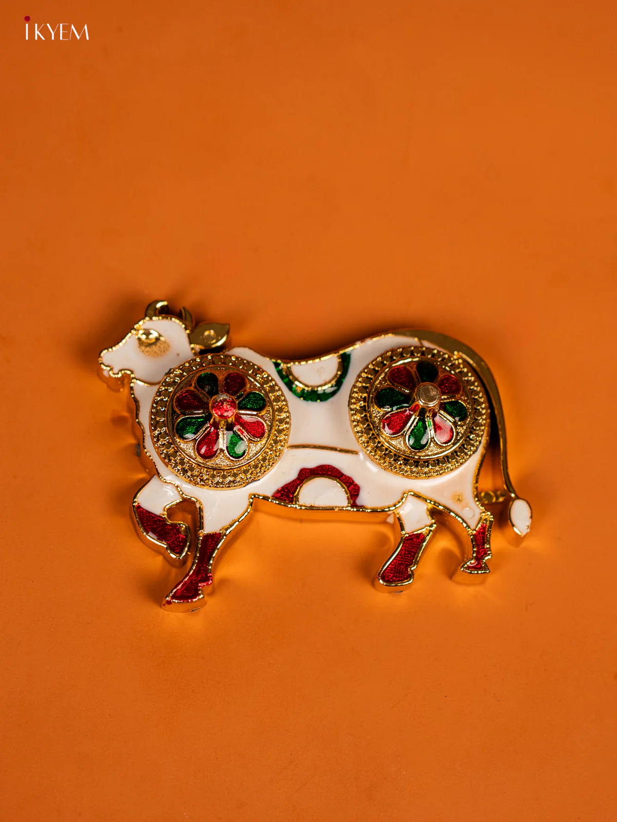 Cow Shaped Plate With Haldi & Kumkum Holder - KF28135