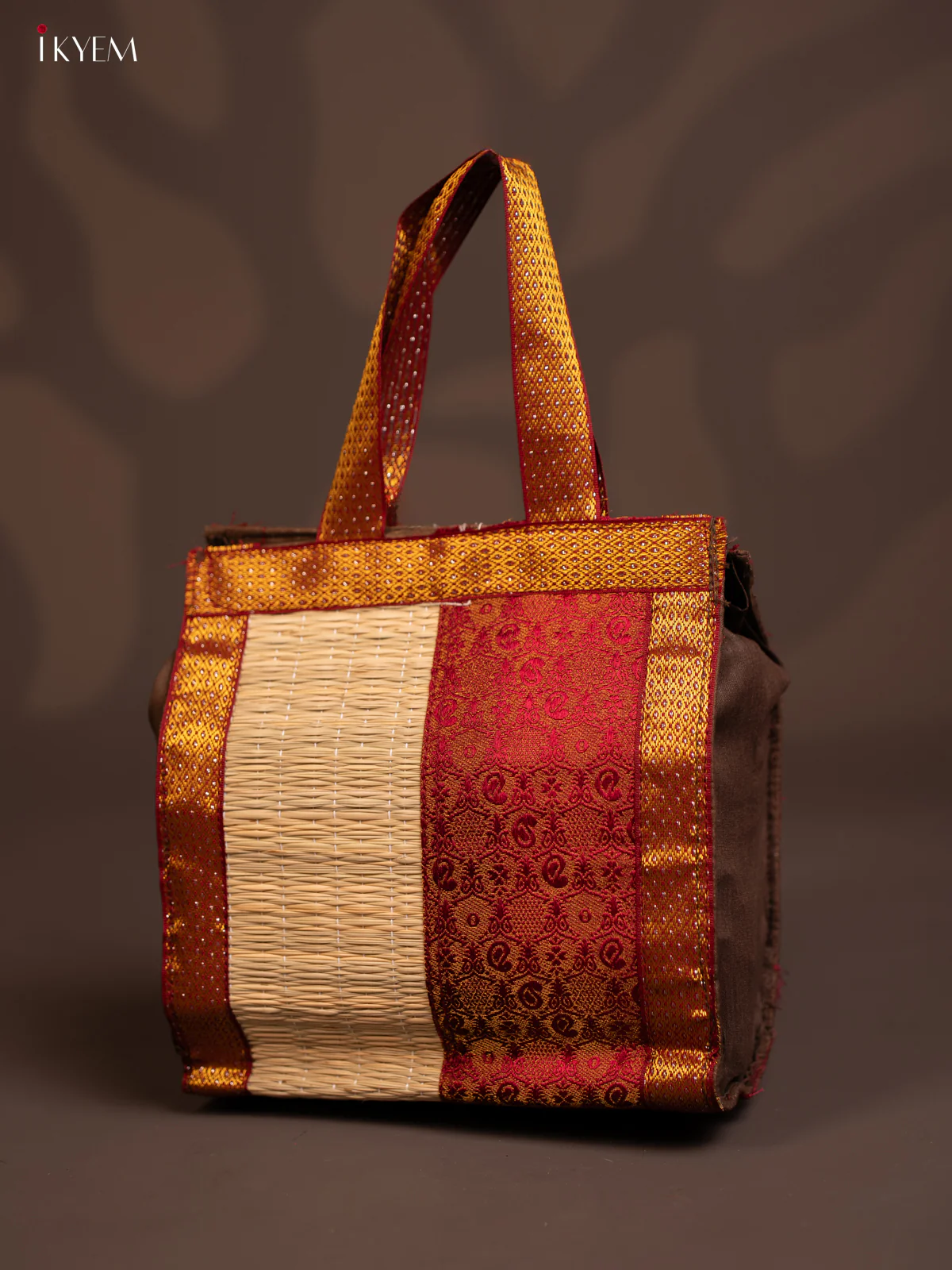 CREAM & RED Raw Silk with Korai Handbag - KE10146 - Image 3
