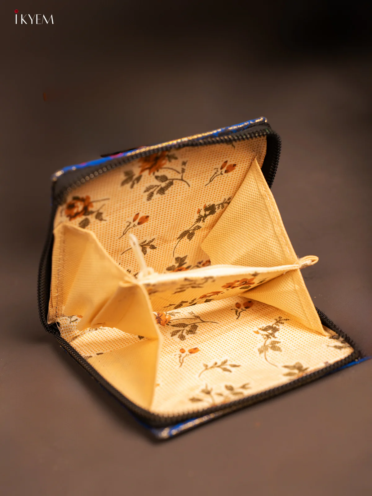 Elephant designed Banarasi Zip Wallet - KF05113 - Image 9