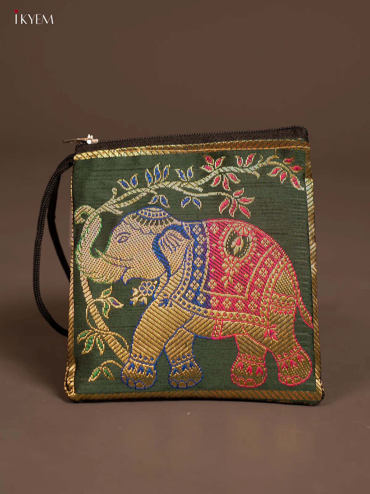 Elephant designed Banarasi Coin Pouch - KF05117 - Image 4