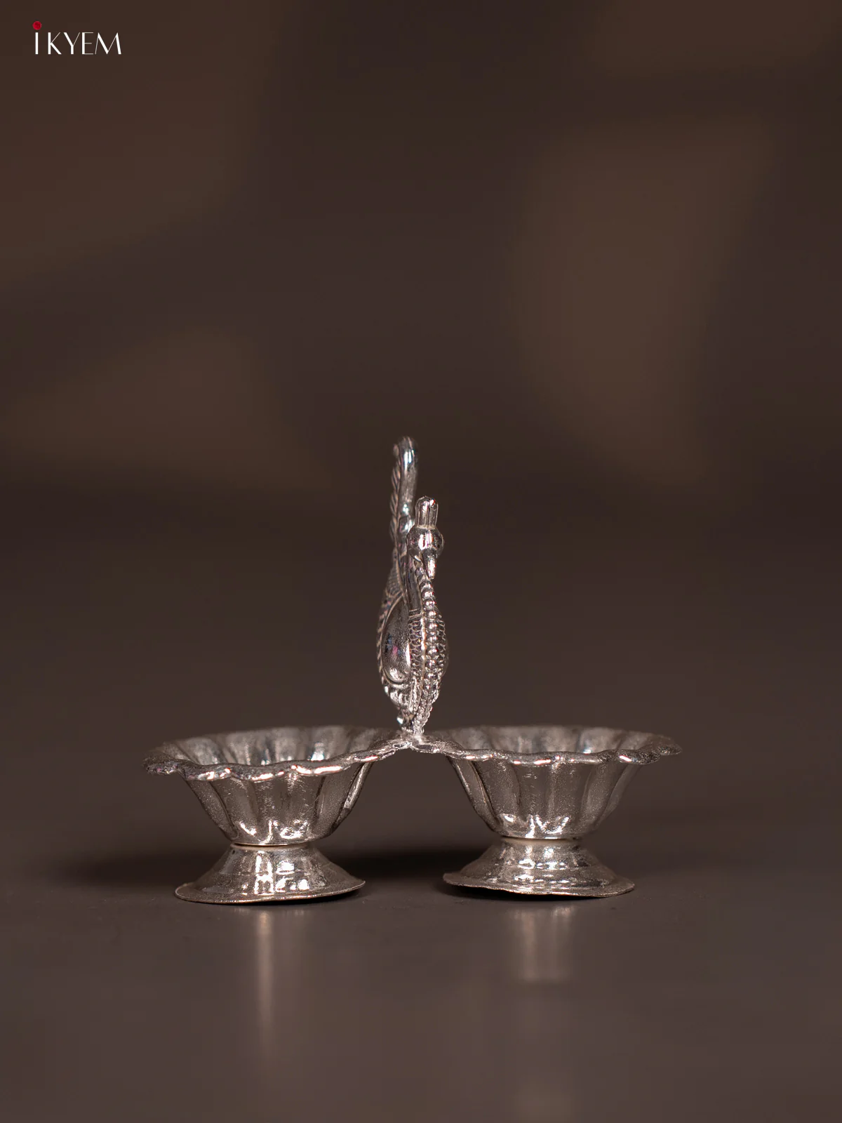 Exquisite German Silver Annapakshi Haldi Kumkum Holder - KI09187