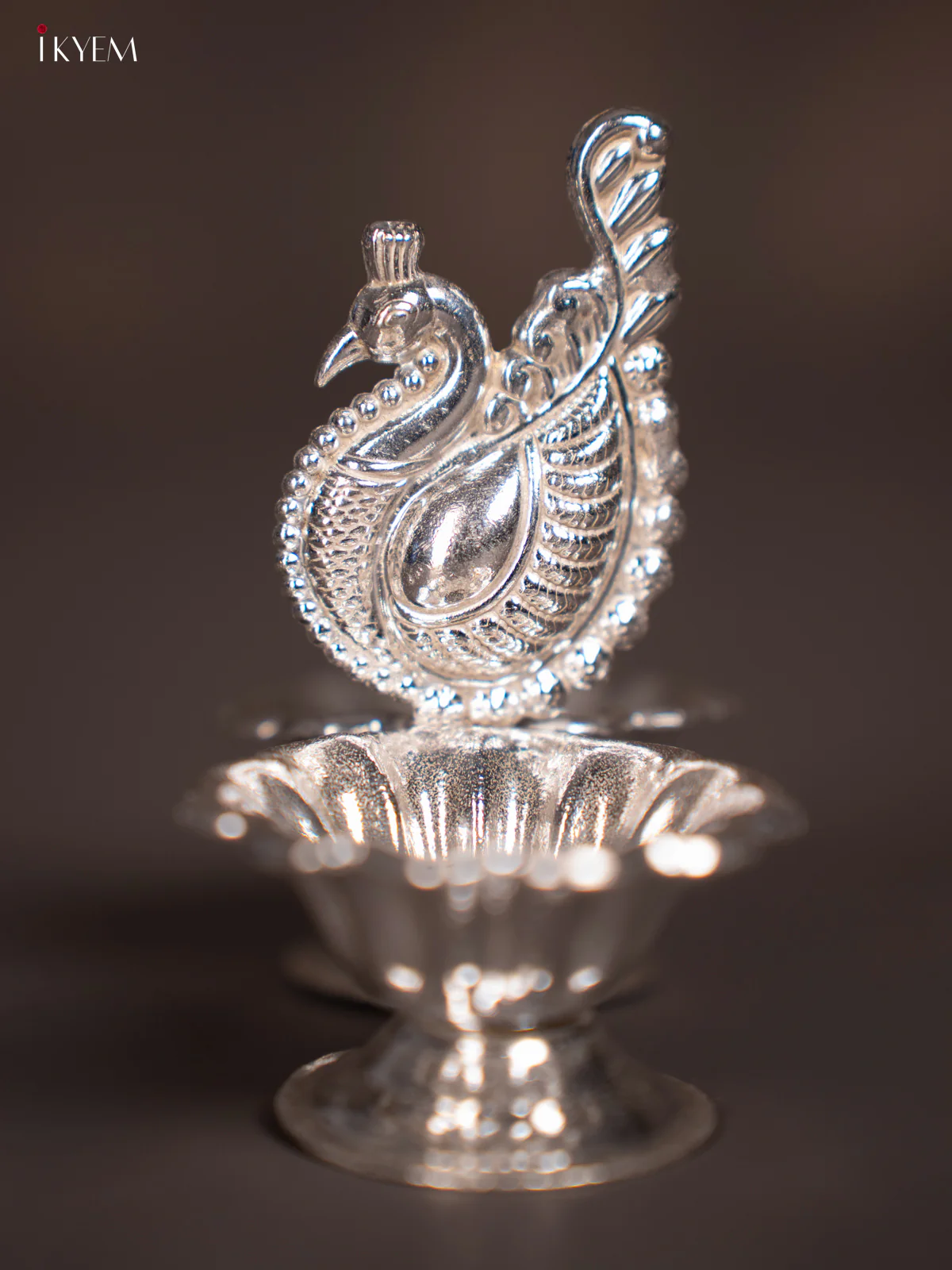 Exquisite German Silver Annapakshi Haldi Kumkum Holder - KI09187 - Image 4