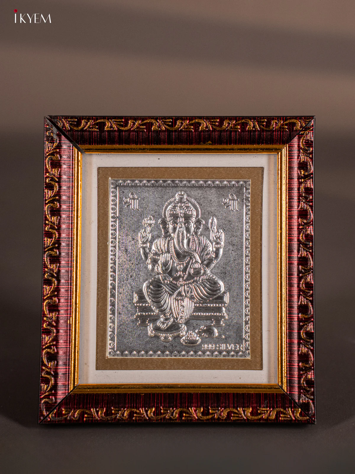 Divine German Silver Ganesha Photo frame with stand - KH06123