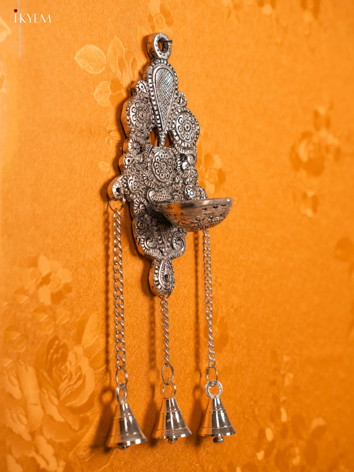 Magnificent German Silver Hanging Diya with bell - KH06119 - Image 4
