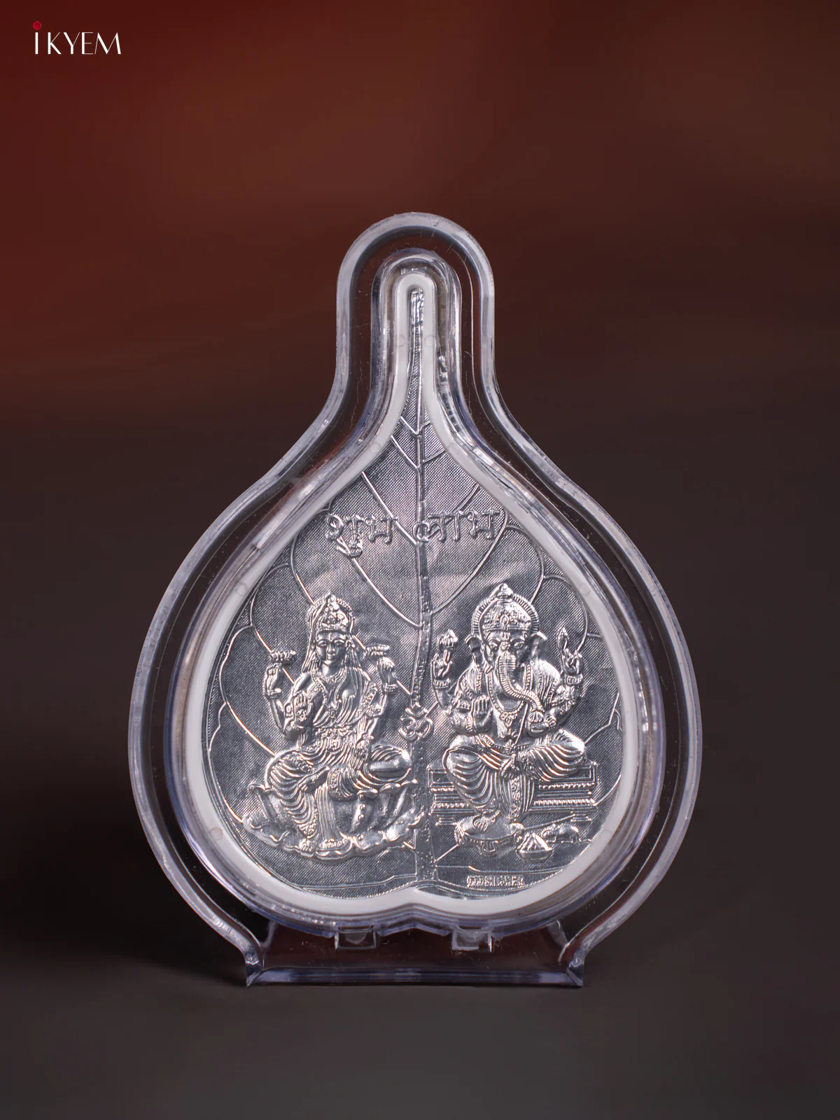 Cute German Silver Leaf Ganesha Lakshmi Photo frame stand - KI03155