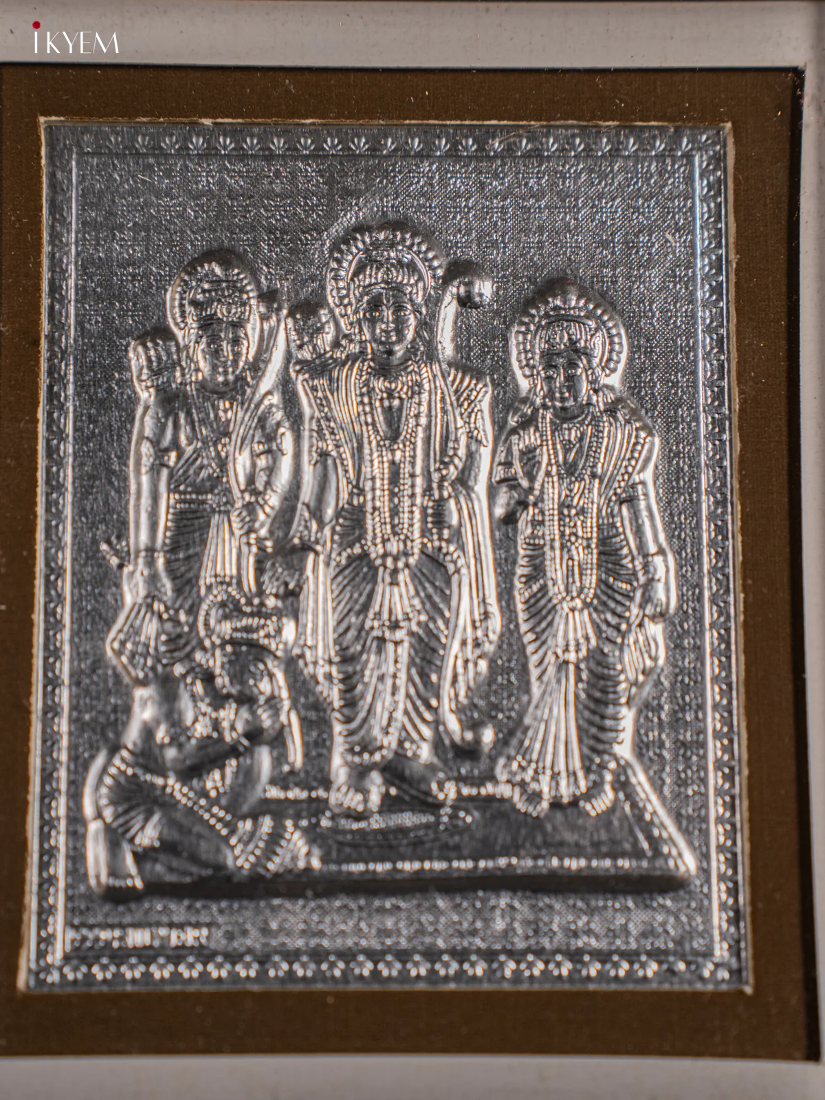 Elegant German Silver Ram, sita & Lakshman With Hanuman Photo frame with stand - KH06122 - Image 3