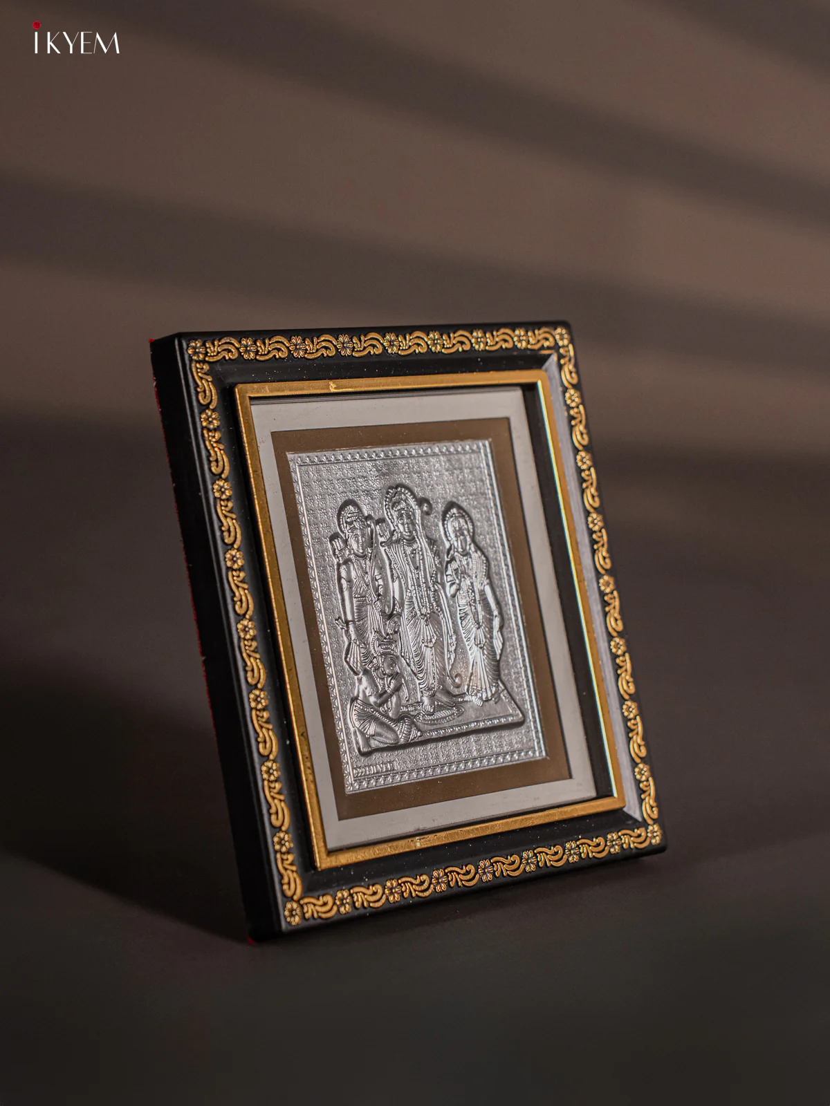 Elegant German Silver Ram, sita & Lakshman With Hanuman Photo frame with stand - KH06122 - Image 4