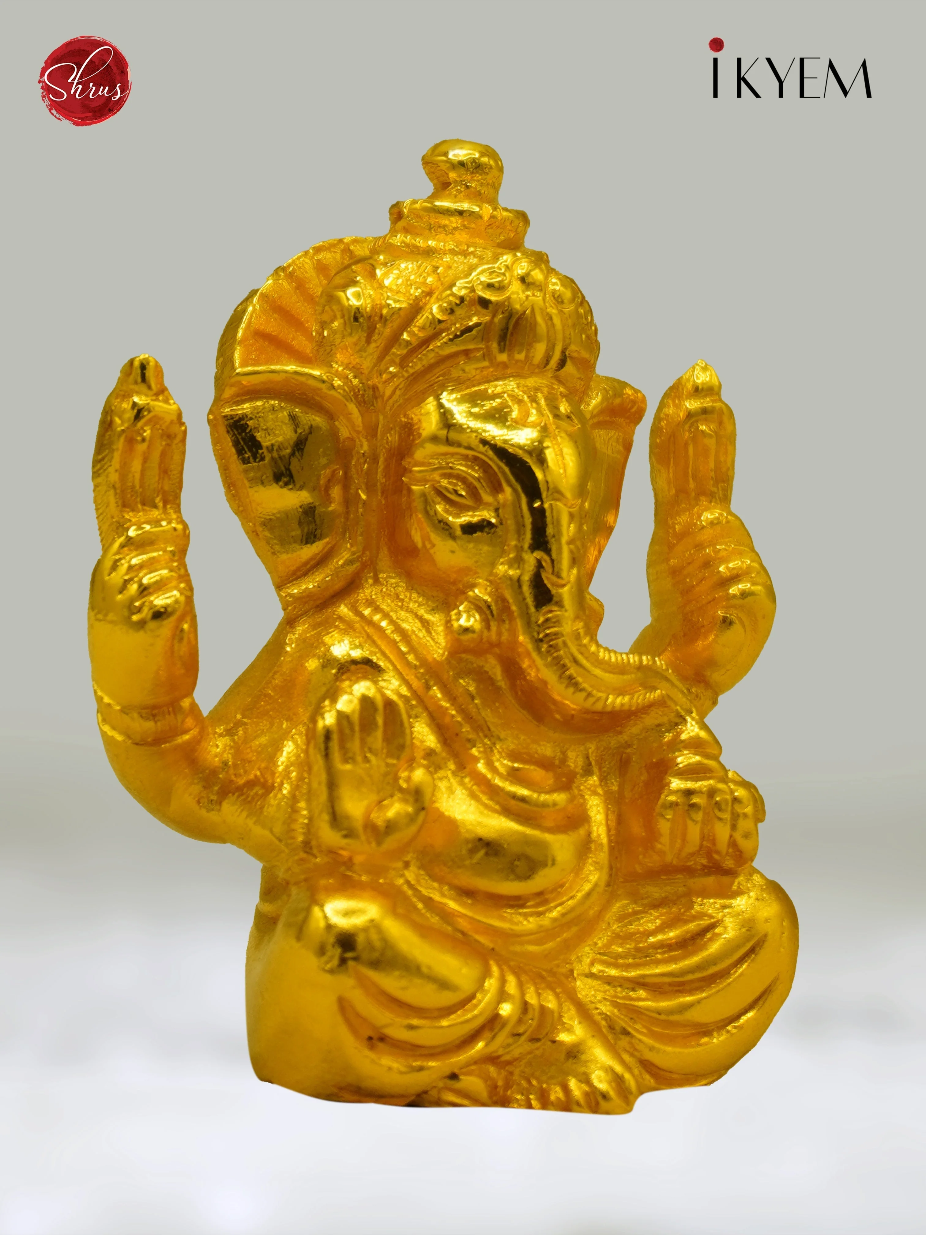 24 Kt Gold Coated Ganesha with Turban - Image 2