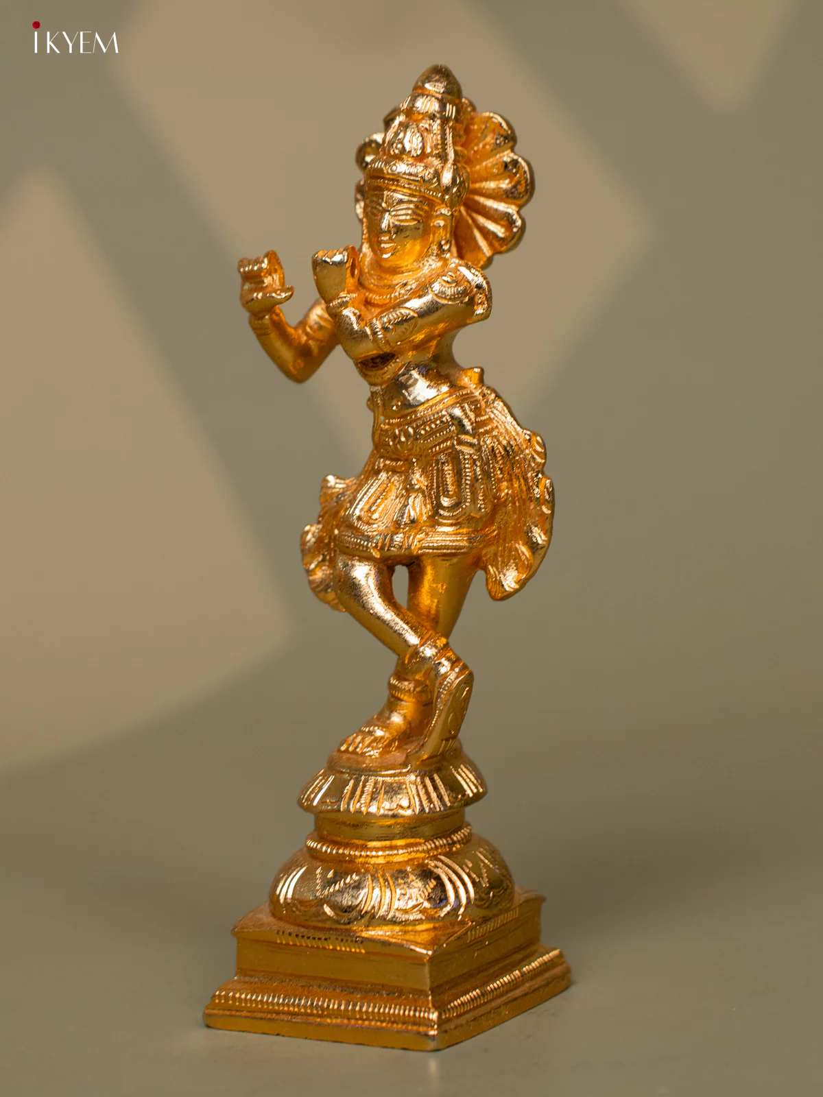 24 KT Gold Coated Standing Krishna with Flute - Pooja Article - Image 3