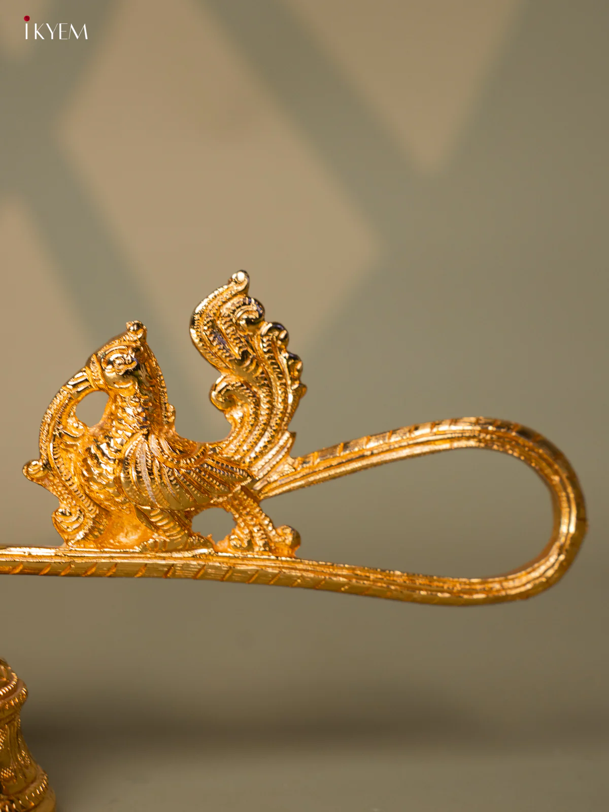 24 KT Gold Coated Annam Deepam with Bell - 4.3 Inch - GF1026 - Image 3