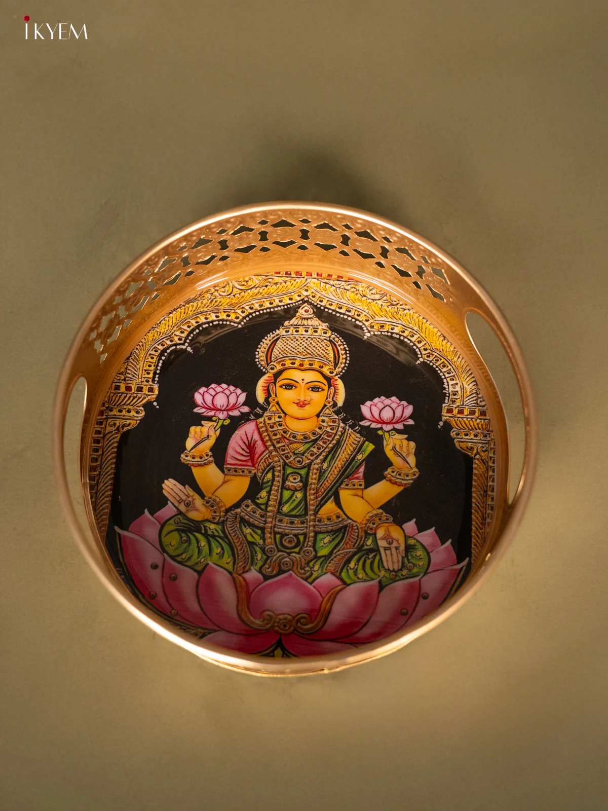Elegant Goddess Lakshmi Printed Digital Metal Tray - KH05151 - Image 4