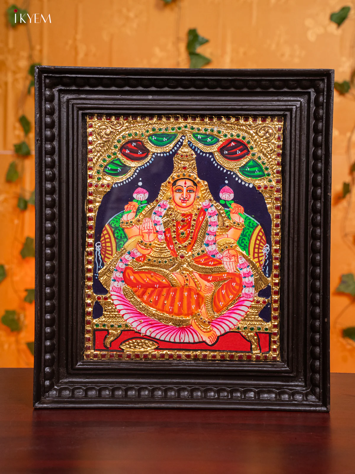 Goddess Gaja Lakshmi Tanjore Painting - (15x13) Inch - KH26177