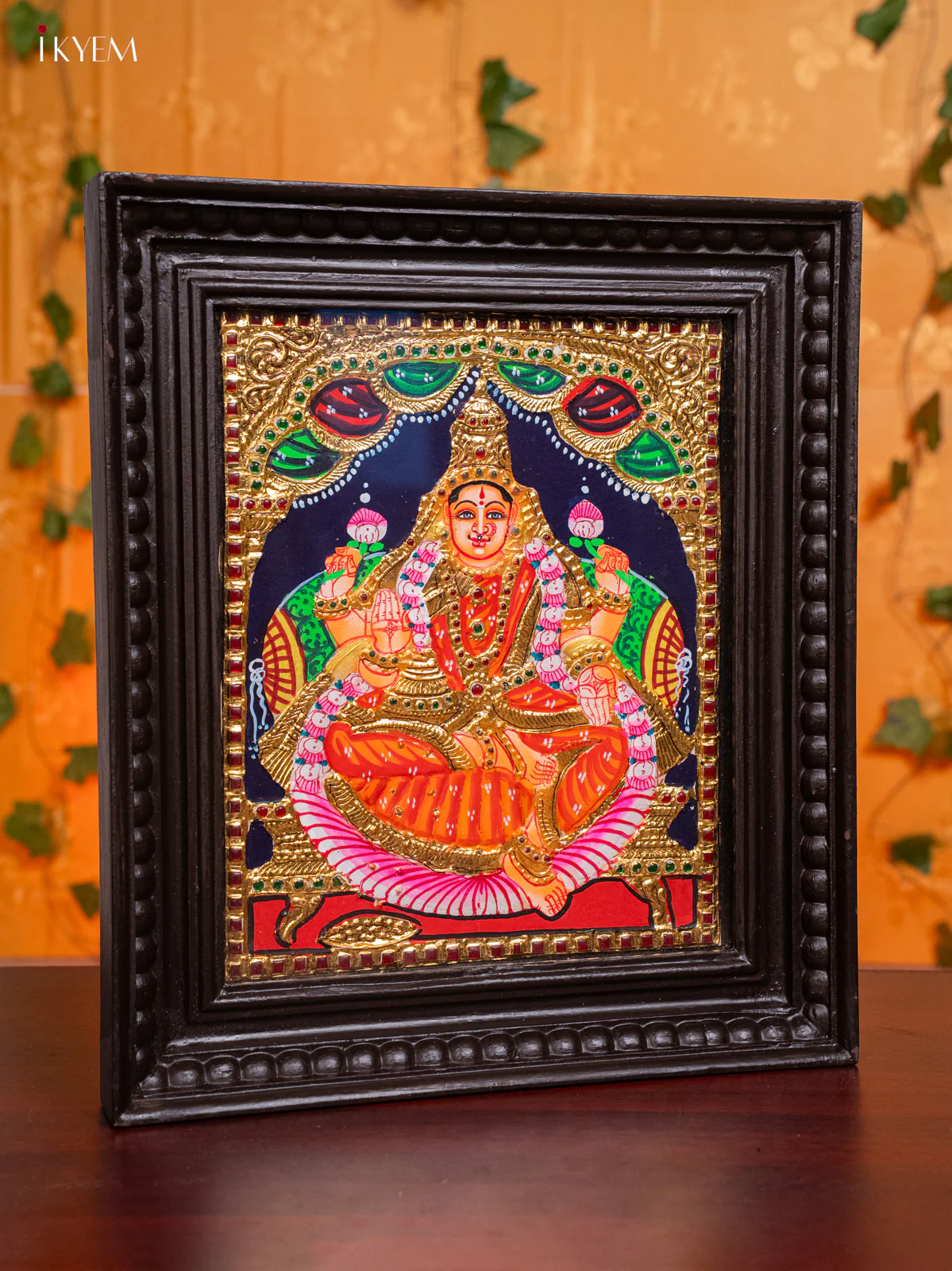 Goddess Gaja Lakshmi Tanjore Painting - (15x13) Inch - KH26177 - Image 2
