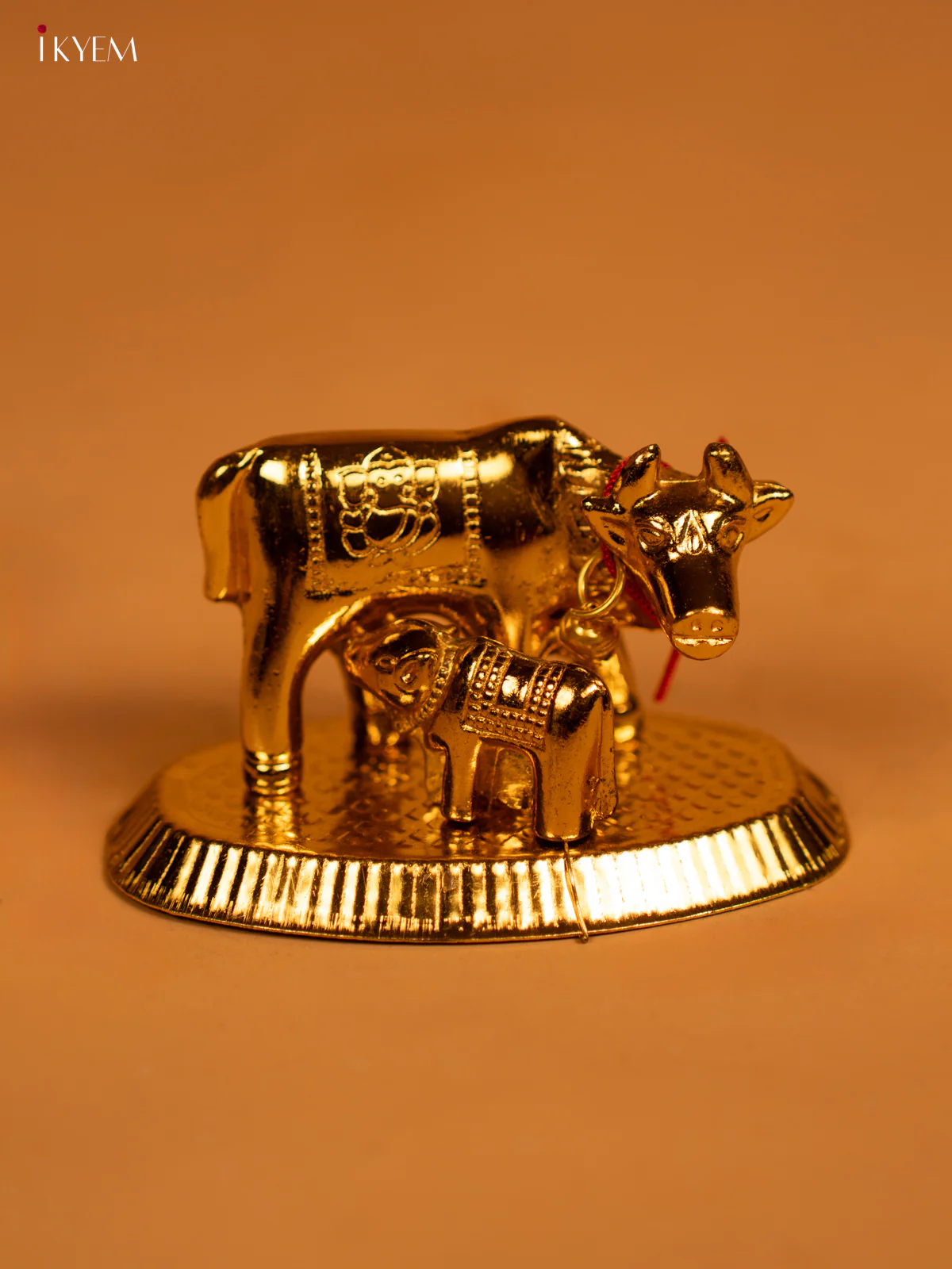 Gold Plated Cow & Calf Idol - KL13118 - Image 4
