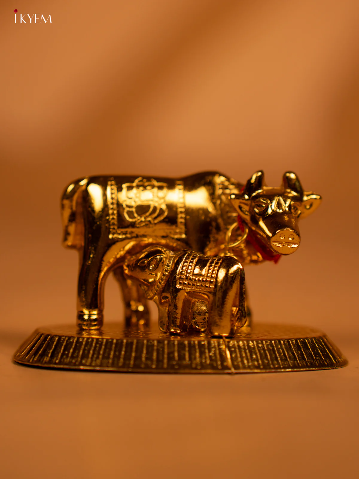 Gold Plated Cow & Calf Idol - KL13118 - Image 7