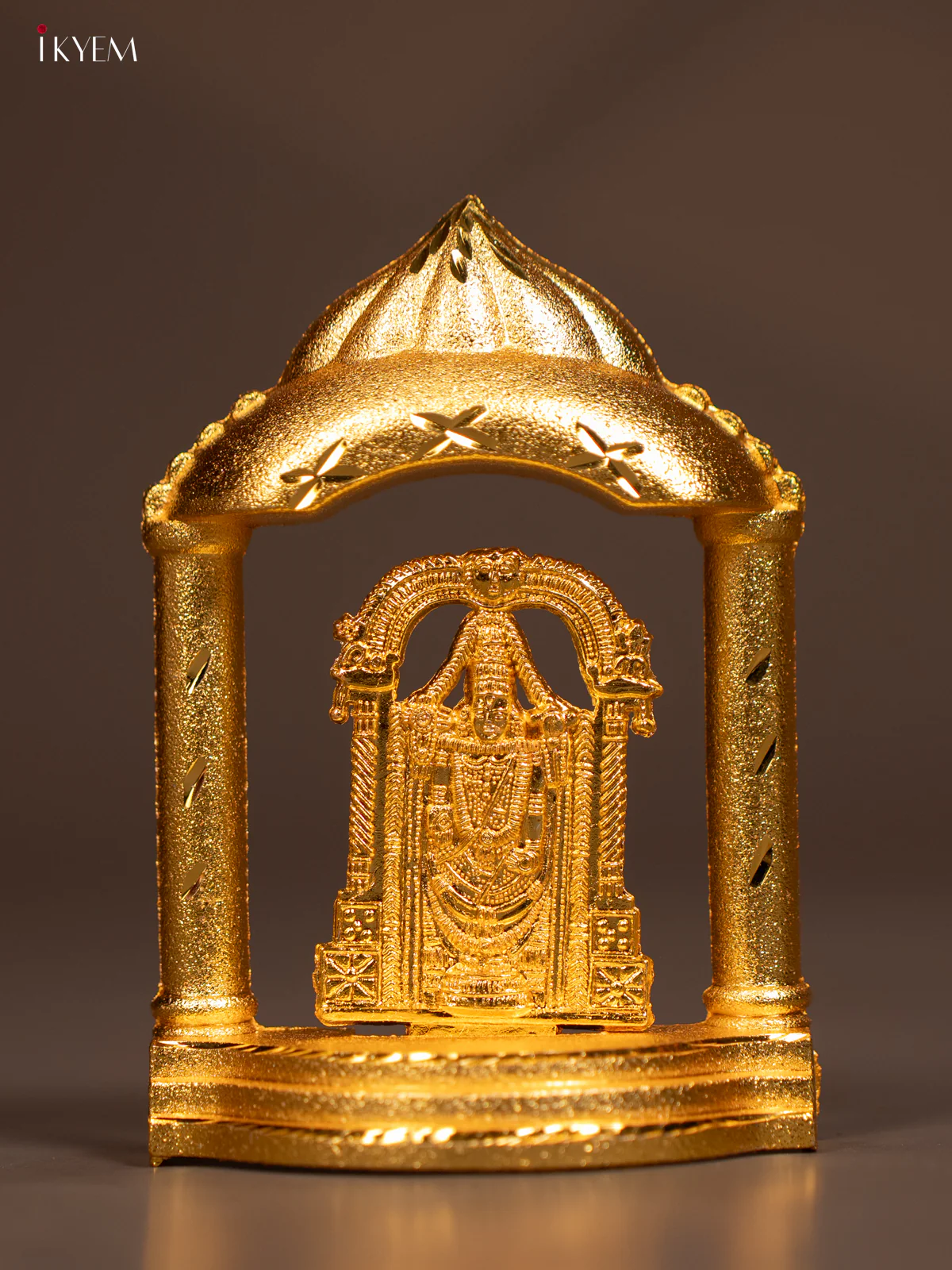 Elegant Gold Plated Tirupati Balaji in Temple Frame - KE29129