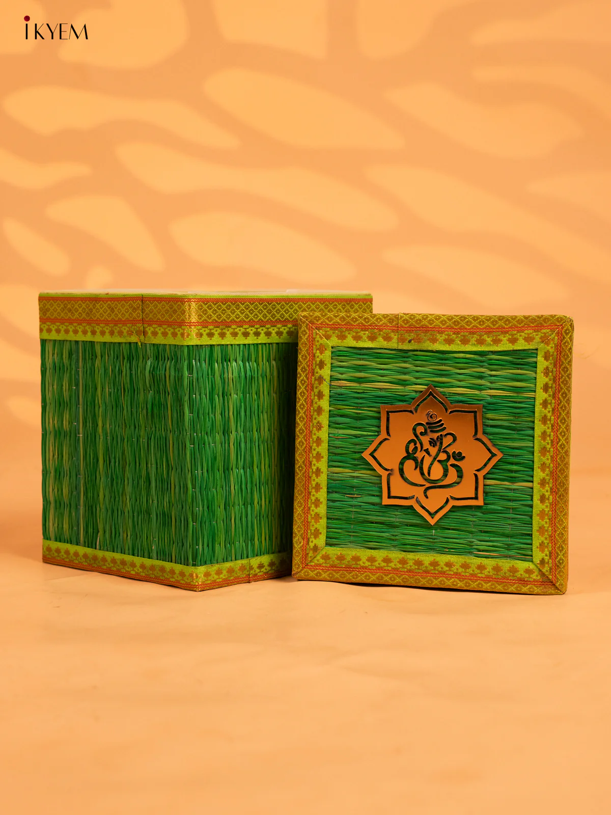 Green Korai Gift Box with Net Potli - KB17142