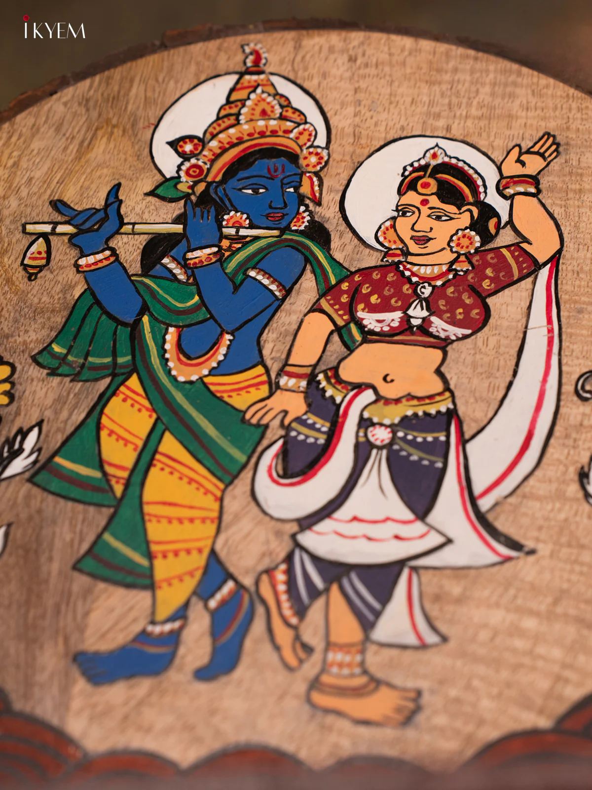 Pattachitra Art Painting - Radha Krishna (10x10) - KA04115 - Image 5