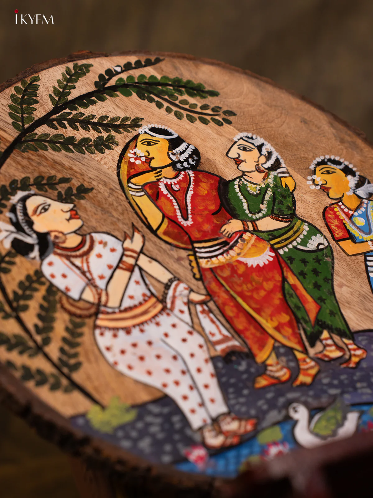 Pattachitra Art Painting -Radha with Gopikas (10x10) - KA04116 - Image 3