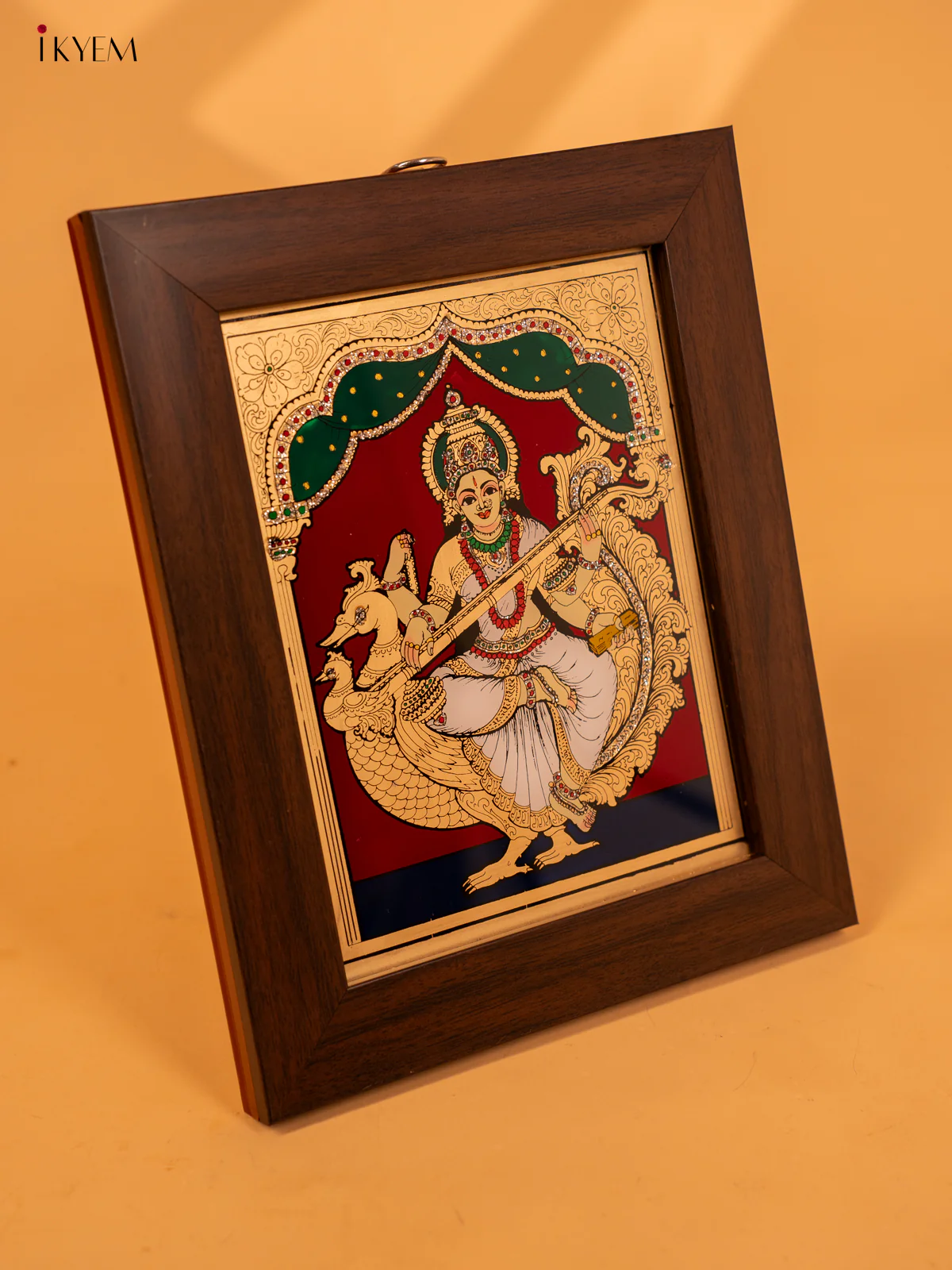 Reverse Glass Painted Photo Frame (10x8) - Saraswathi - KA07121 - Image 4