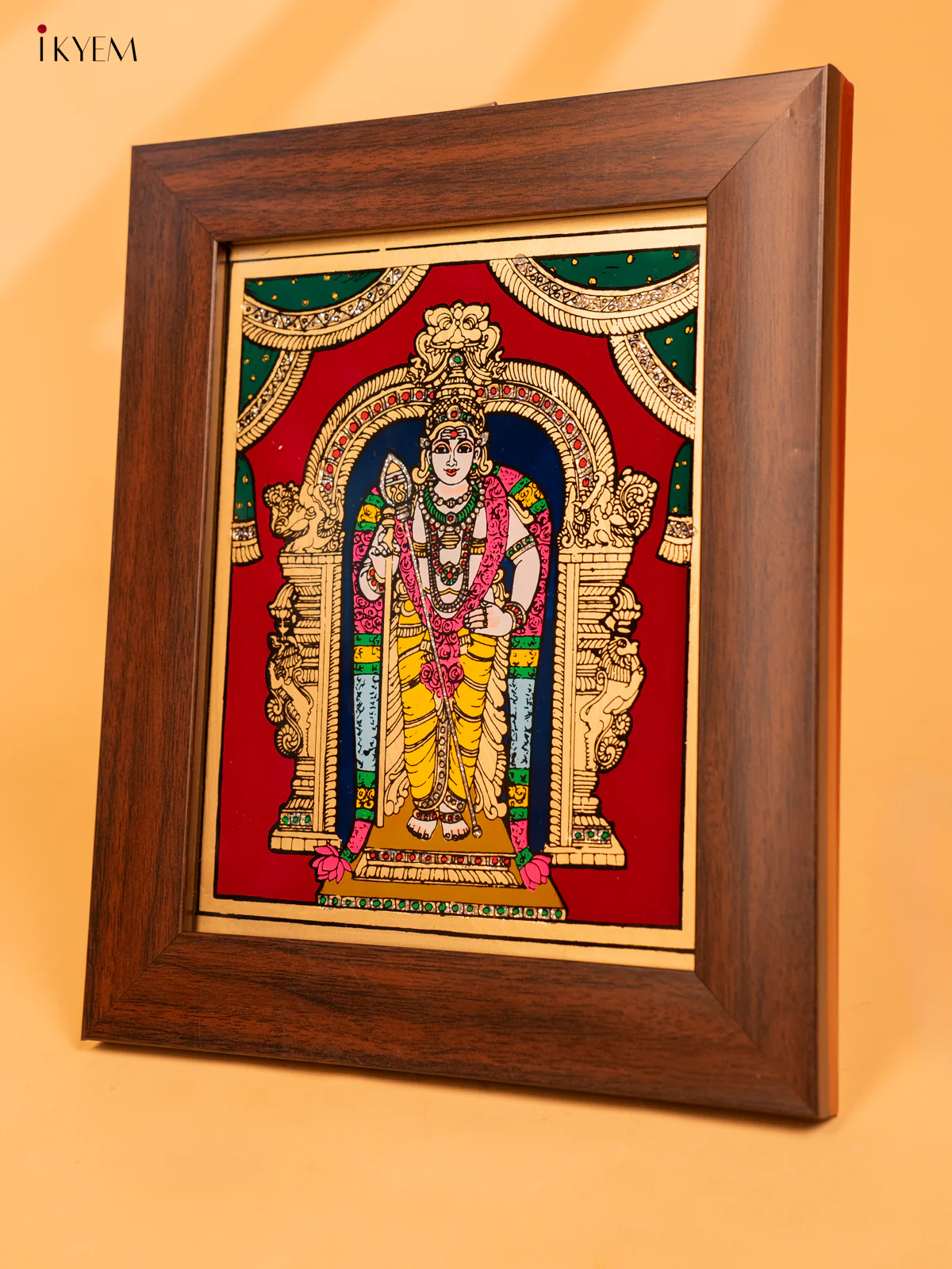 Reverse Glass Painted Photo Frame (10x8) - Murugar - KA07124 - Image 2