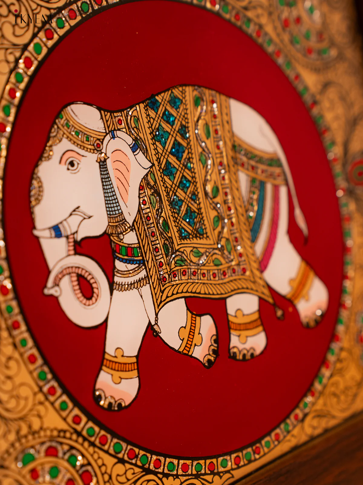 Reverse Glass Painted Jewel box (9x7) - Elephant - KA07129 - Image 5