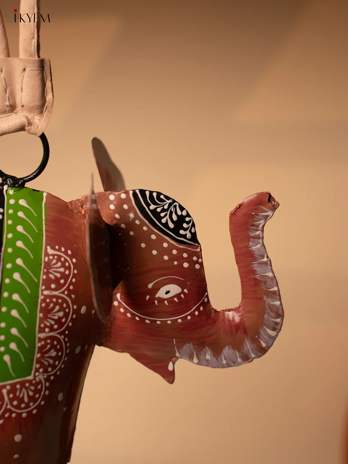 Hand-Painted Elephant Shape Cow Bell - 13 Inch - KA11157 - Image 2