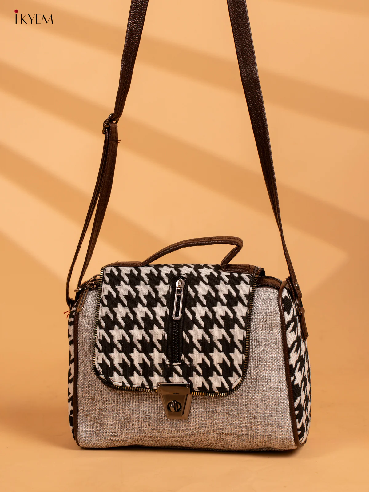 Sling Bag with Printed Gusset & Flap - Grey - KA18112 - Image 6