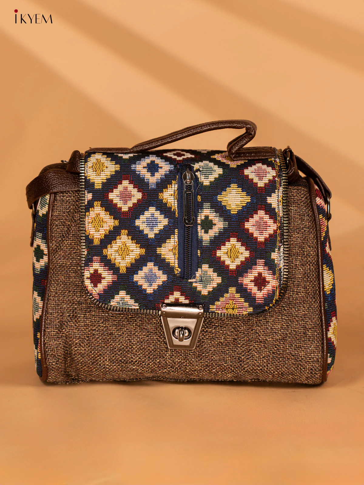 Sling Bag with Printed Gusset & Flap - Green - KA18114 - Image 2