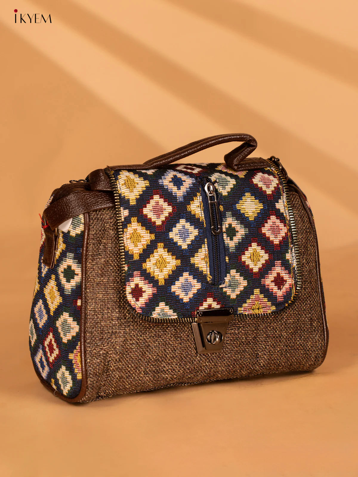 Sling Bag with Printed Gusset & Flap - Green - KA18114 - Image 3