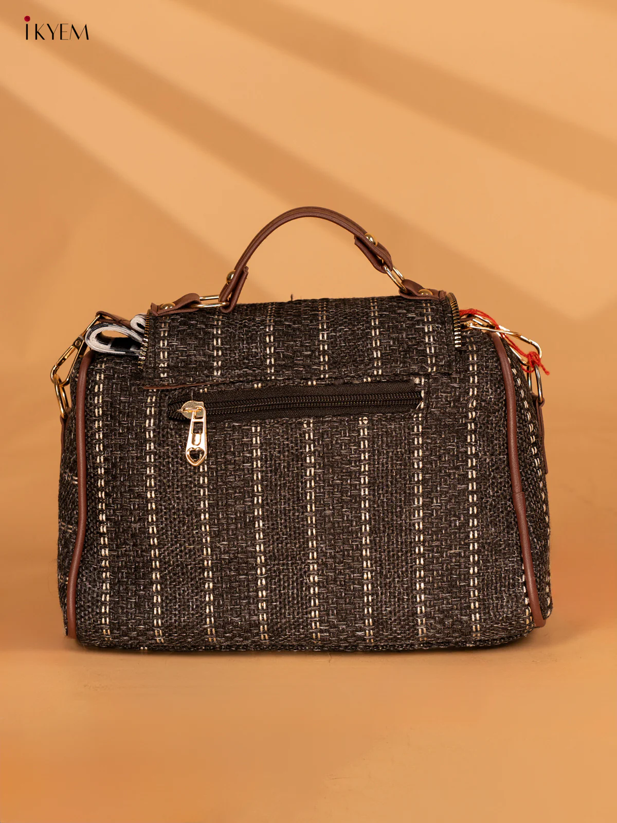 Jacquard Sling bag with Printed Sling - Black - KA18119 - Image 3