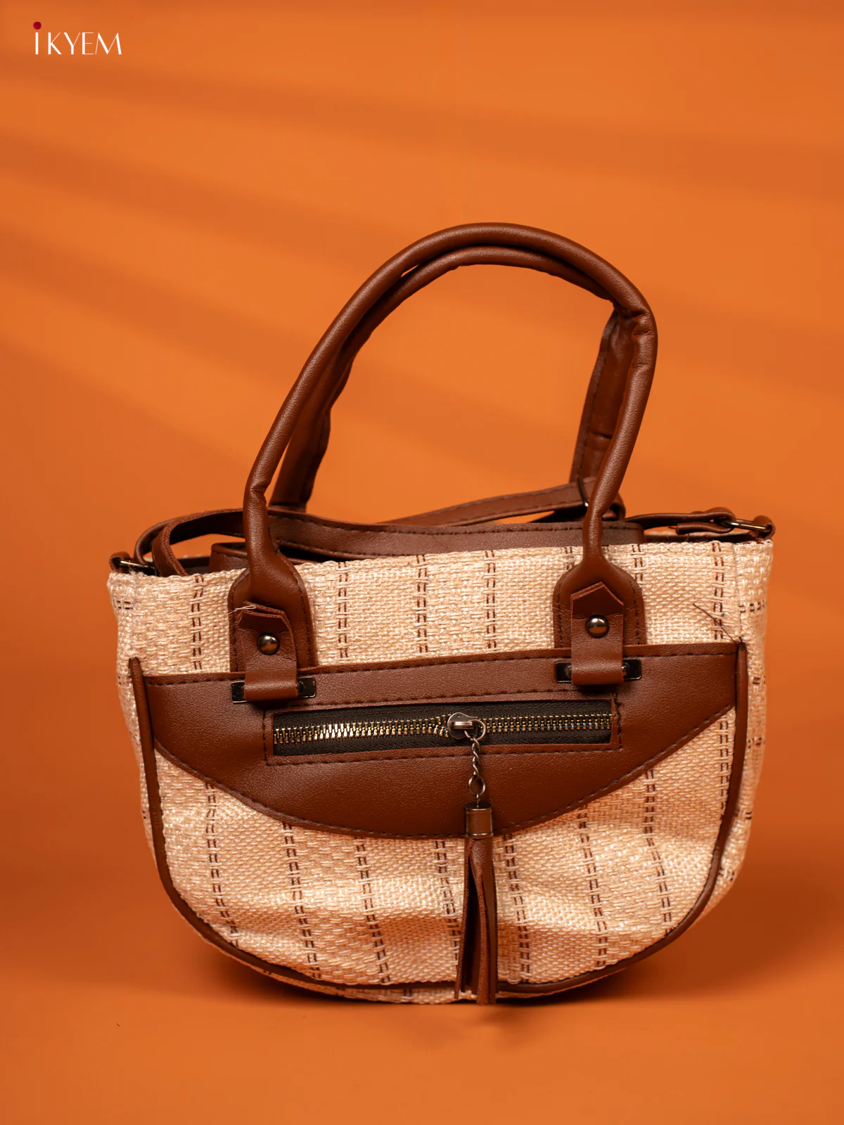 Printed Jute Sling Bag - Cream - KA18121 - Image 2