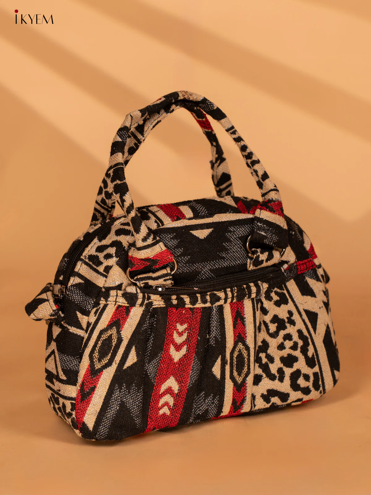 Printed Crushed Jute Sling Bag - Brown - KA18126 - Image 3