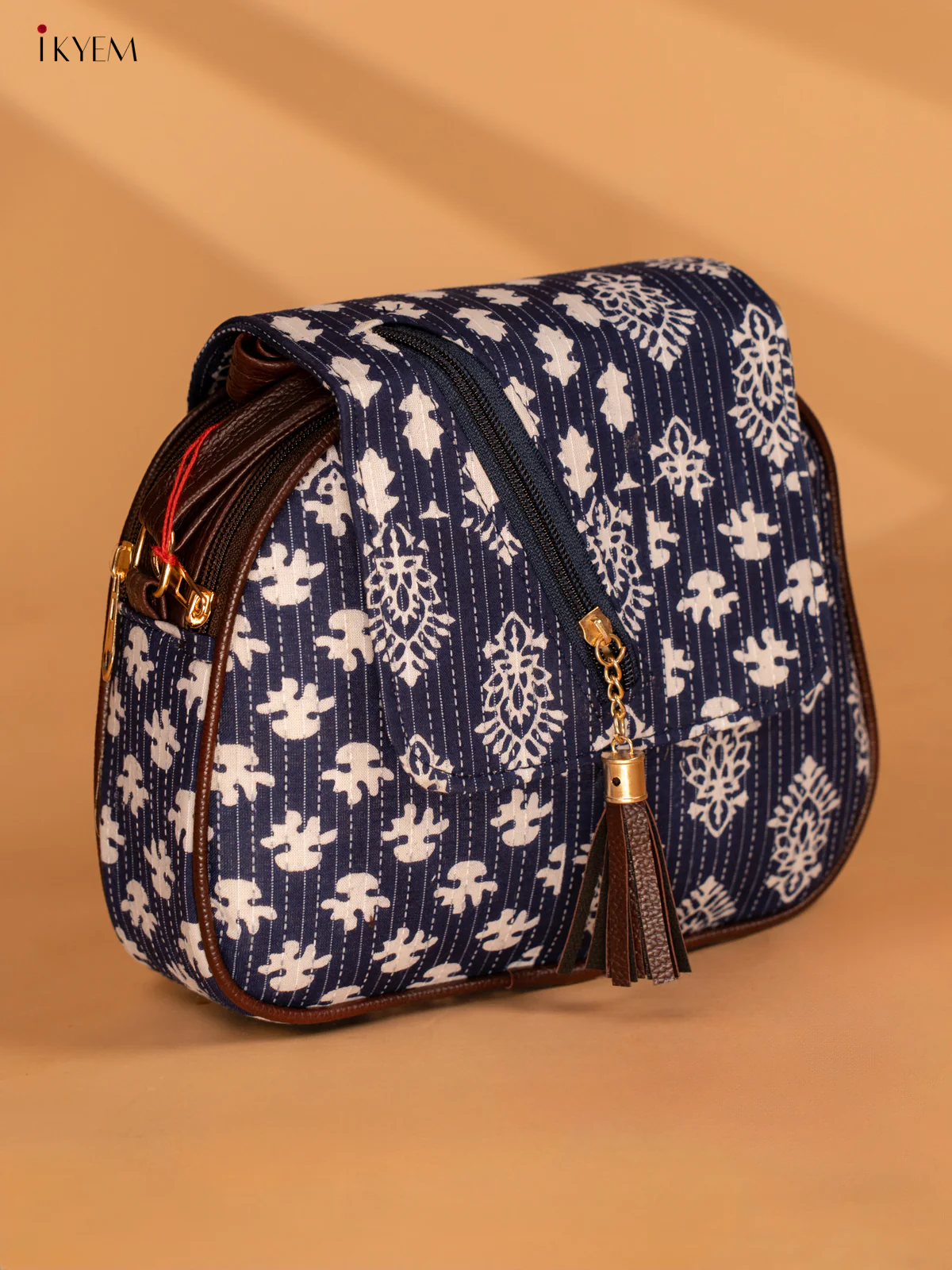 Cotton Printed Sling Bag - Indigo - KA18137 - Image 2