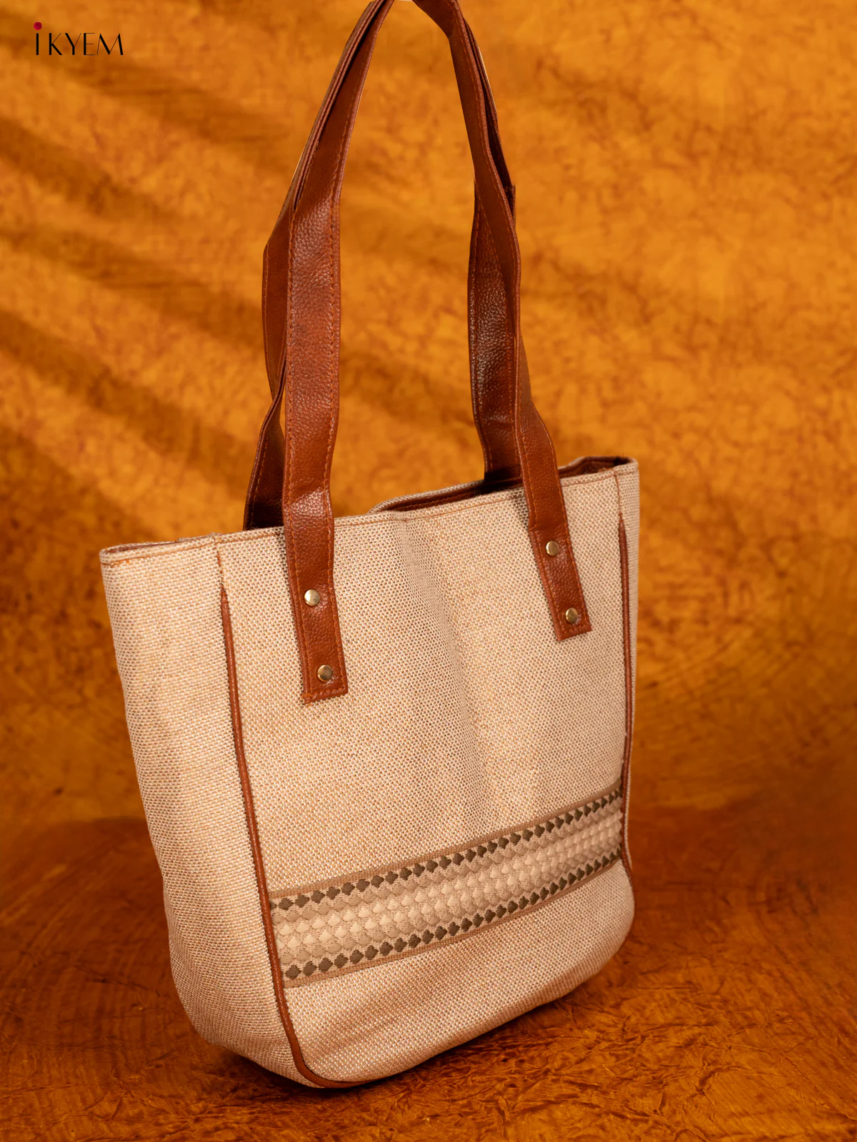 Jacquard Handbag with Coin Pouch - Cream - KA18150 - Image 2