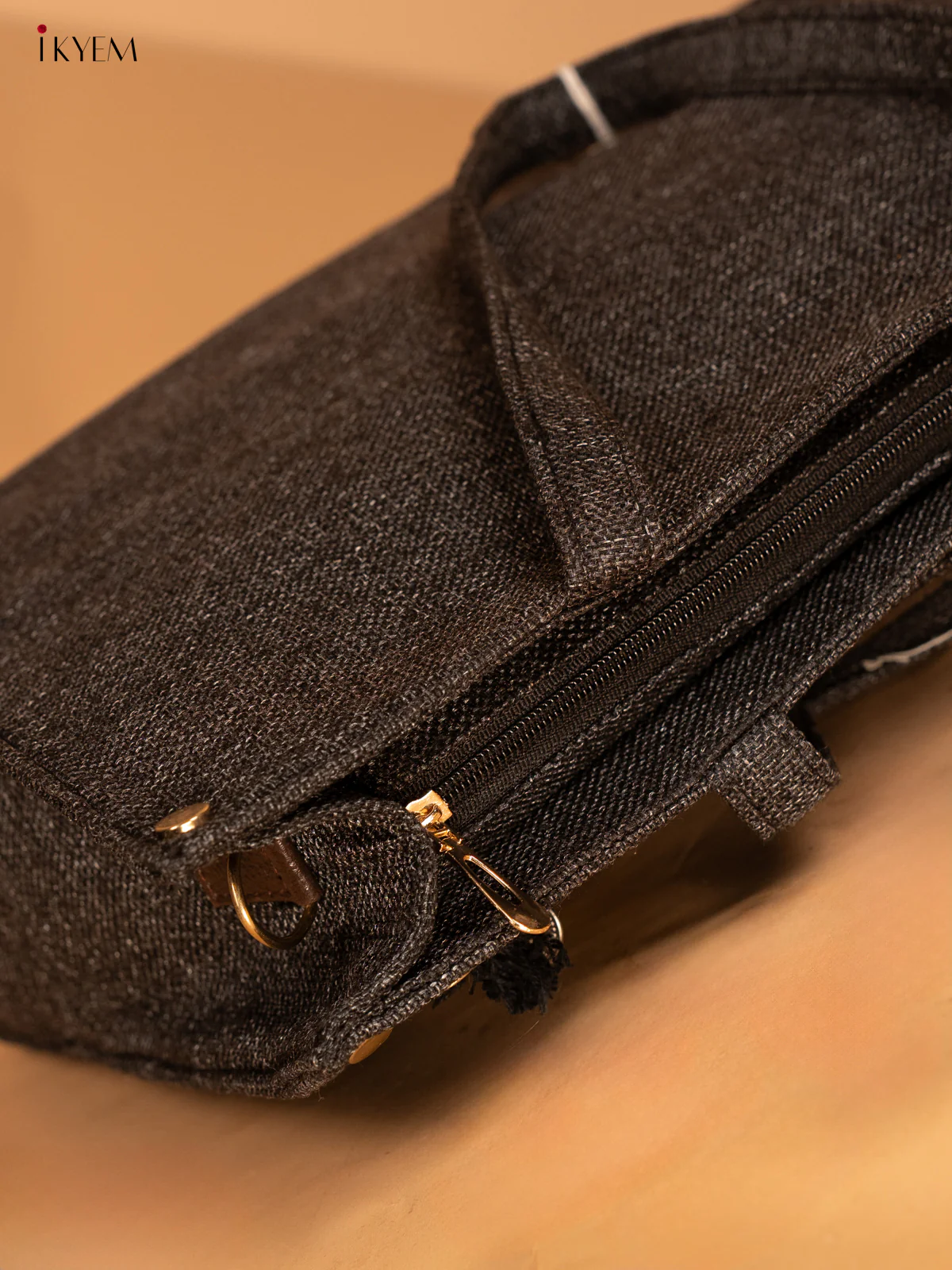 Embellished Jute Handbag - Black Eye - KA18151 - Image 5