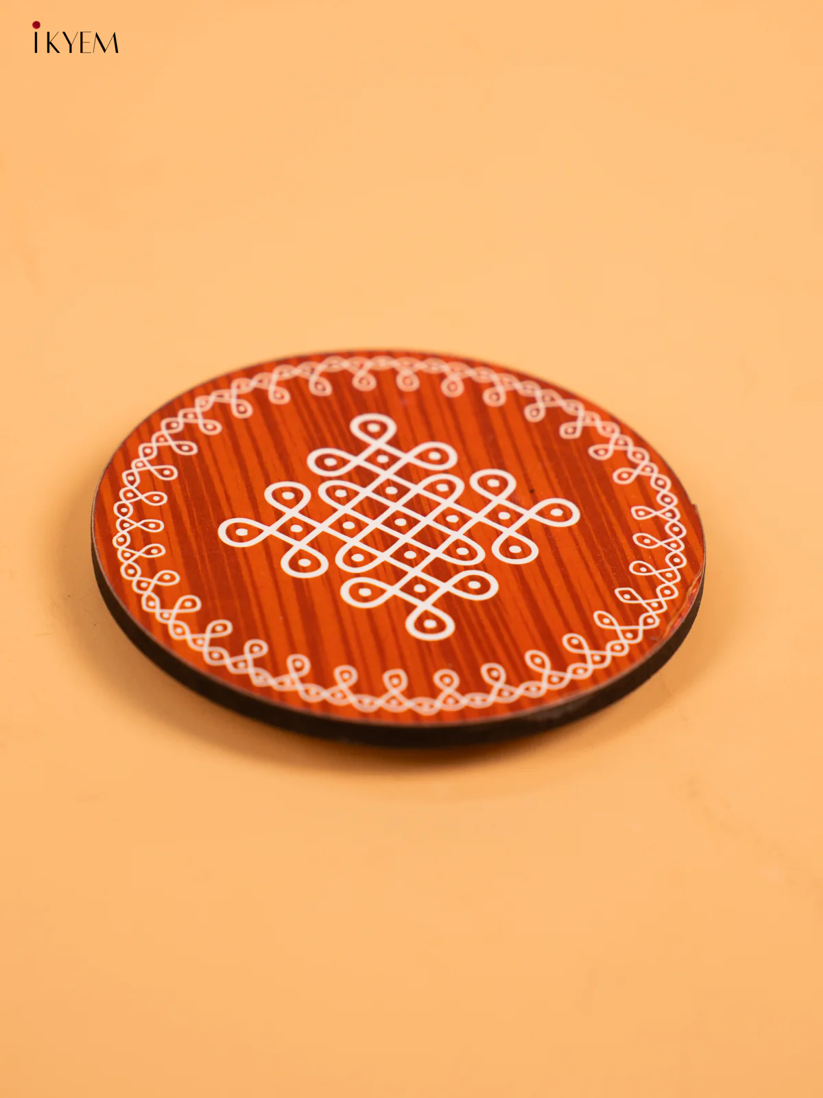 Wooden Round Kolam Manai (4×4)- Sikku Kolam - KA30113 - Image 2