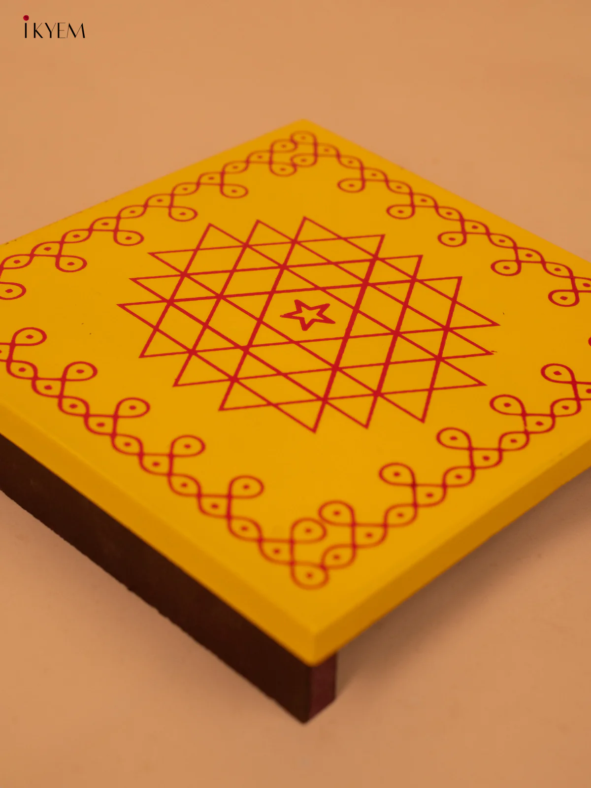 Wooden Square Kolam Manai (5x5) - Aishwarya Kolam - KA30120 - Image 11