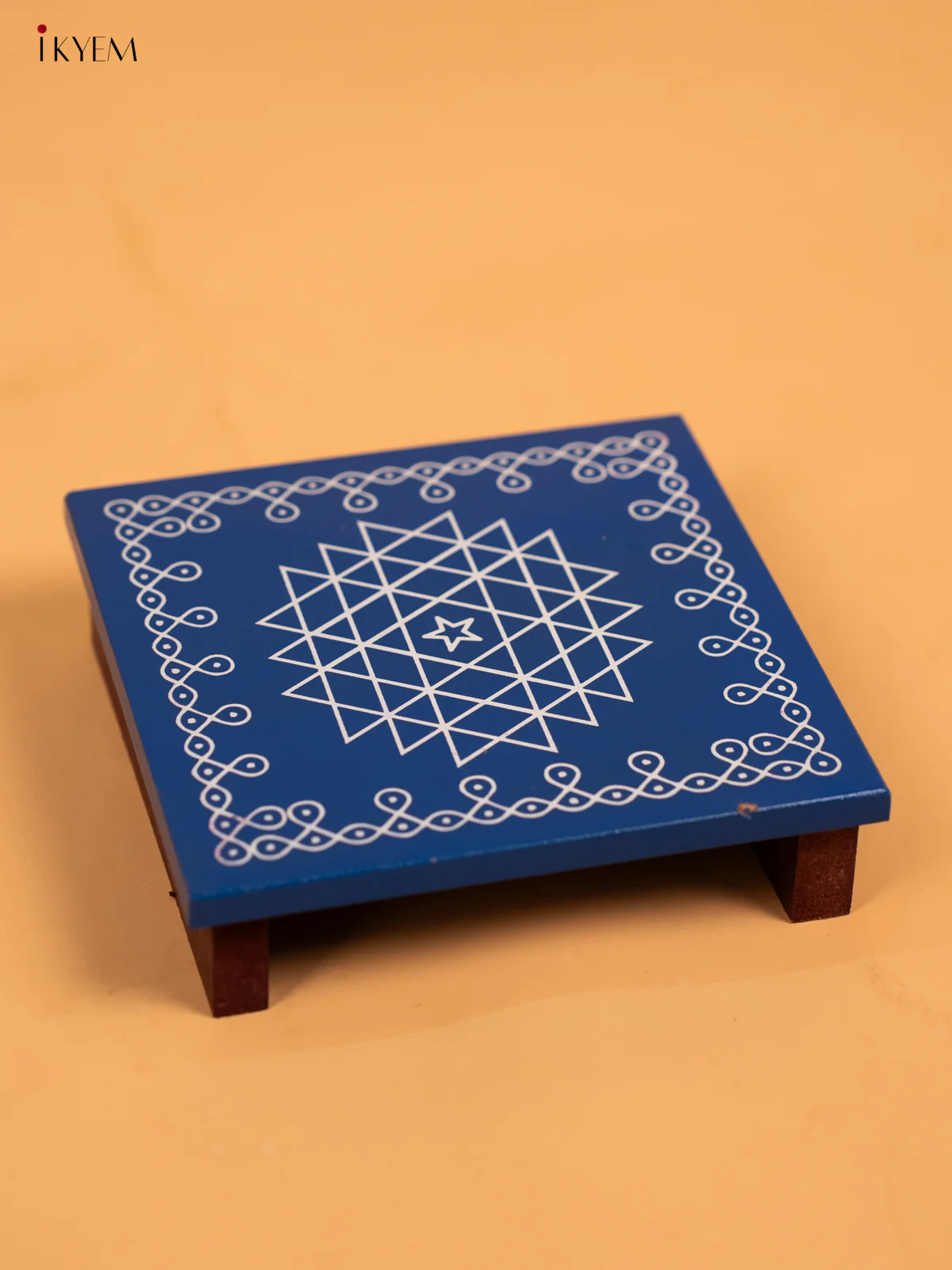 Wooden Square Kolam Manai (5x5) - Aishwarya Kolam - KA30120 - Image 5