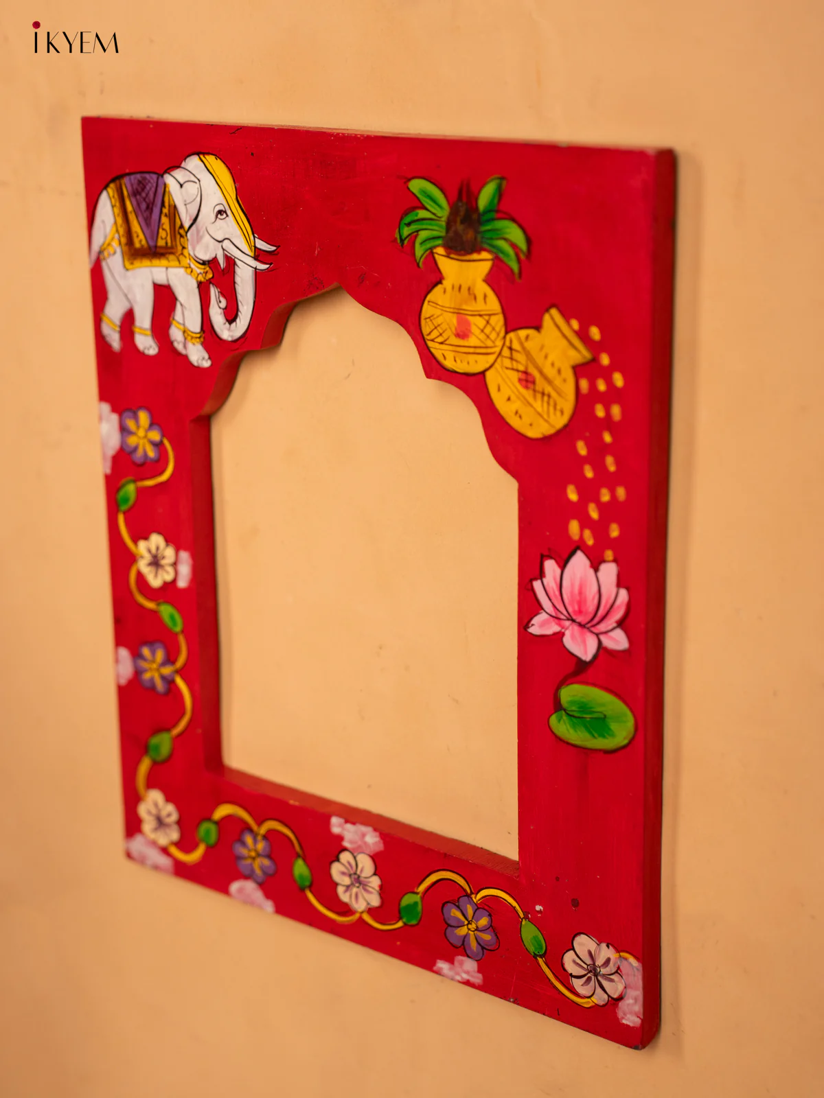 Wooden Hand Painted Photo frame - Red -12 inch -KA30159 - Image 6