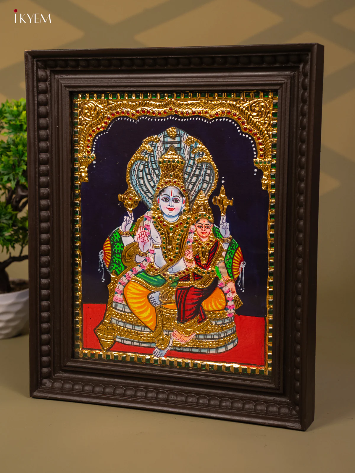 Lakshmi Vishnu - Tanjore Painting (18x15) - KB01117 - Image 4