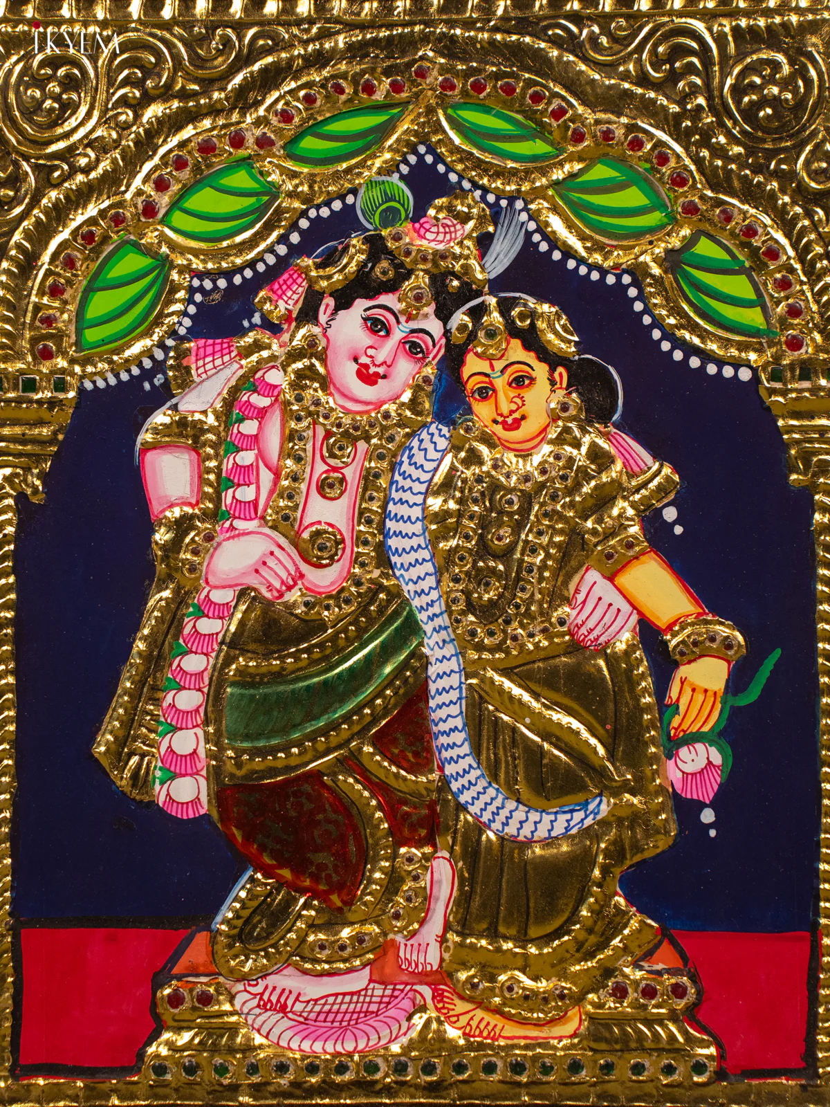 Radha Krishna - Tanjore Painting (15x13) - KB01124 - Image 3