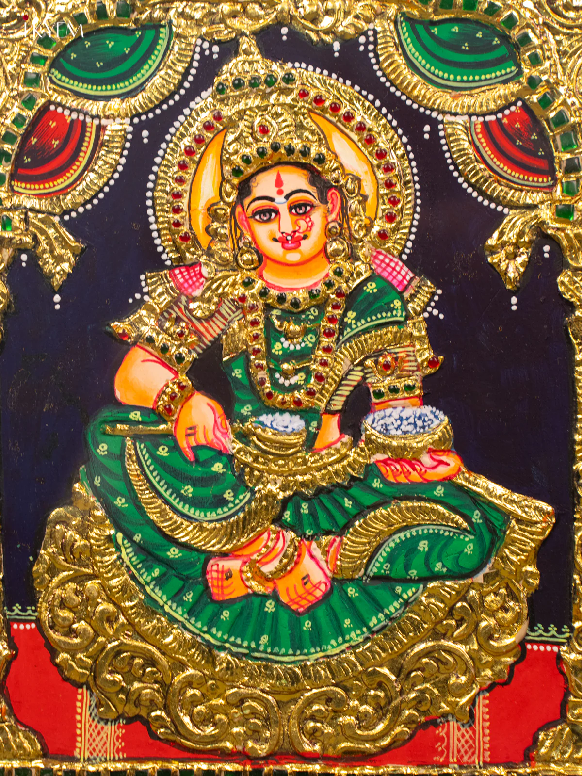 Annapoorani - Tanjore Painting (15x13) -KB01125 - Image 3