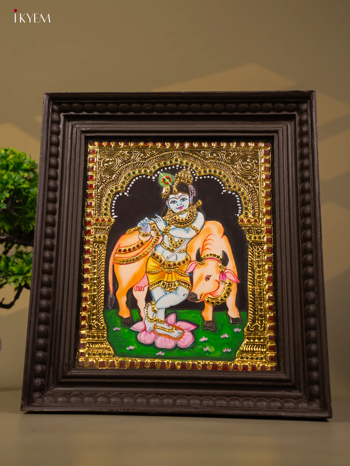 Krishna - Tanjore Painting (15x13) - KB01127 - Image 2